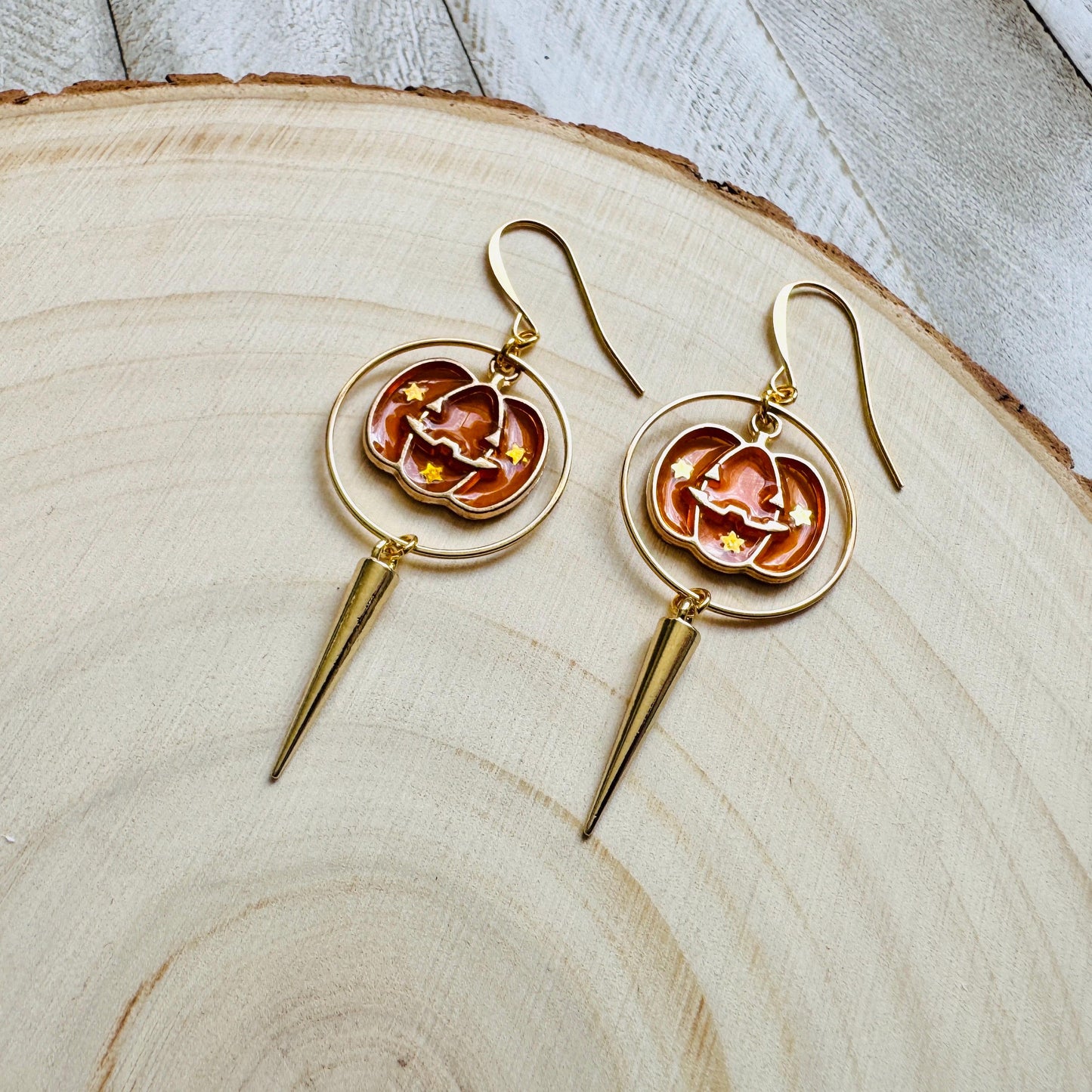 Jack O Lantern Earrings, Pumpkin Earrings, Autumn Earrings Dangle, Fun Earrings, Tween Jewelry, Halloween Gift for Women, Teacher Gift