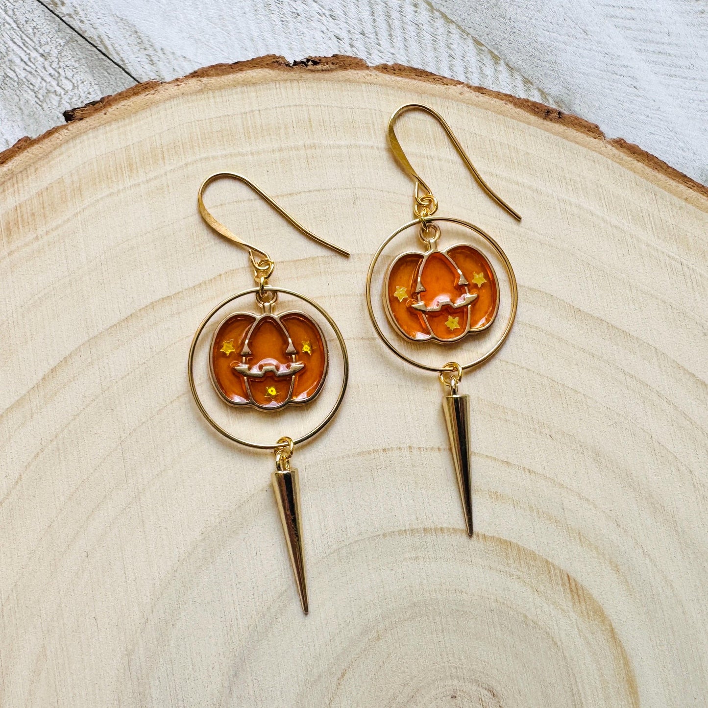 Jack O Lantern Earrings, Pumpkin Earrings, Autumn Earrings Dangle, Fun Earrings, Tween Jewelry, Halloween Gift for Women, Teacher Gift