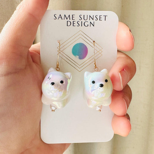 Dog Earrings Dangle, Kawaii, Fun Earrings, Tween Jewelry, Teacher Gift, Coquette Jewelry, Birthday Present for Her, Dog Lover Gifts