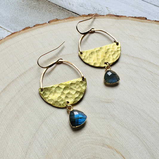 Labradorite Earrings, Boho Earrings Handmade, Bridesmaid Jewelry, Witchy Gifts for Women Aesthetic, Anniversary Gift for Girlfriend