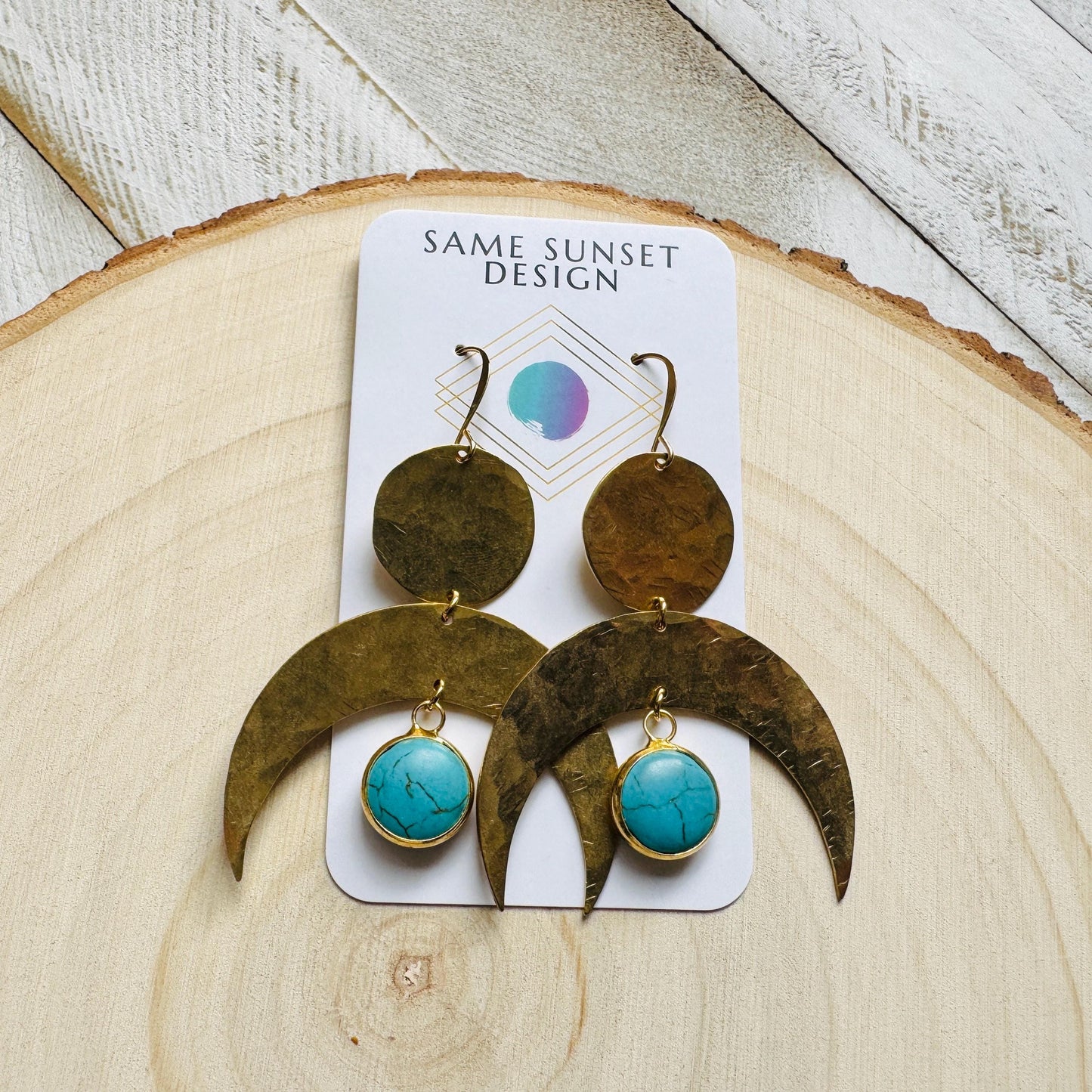 Turquoise Earrings, Western Earrings, Boho Earrings, Blue Earrings, Moon Earrings Dangle, Birthday Present For Her, Friend Gifts for Women