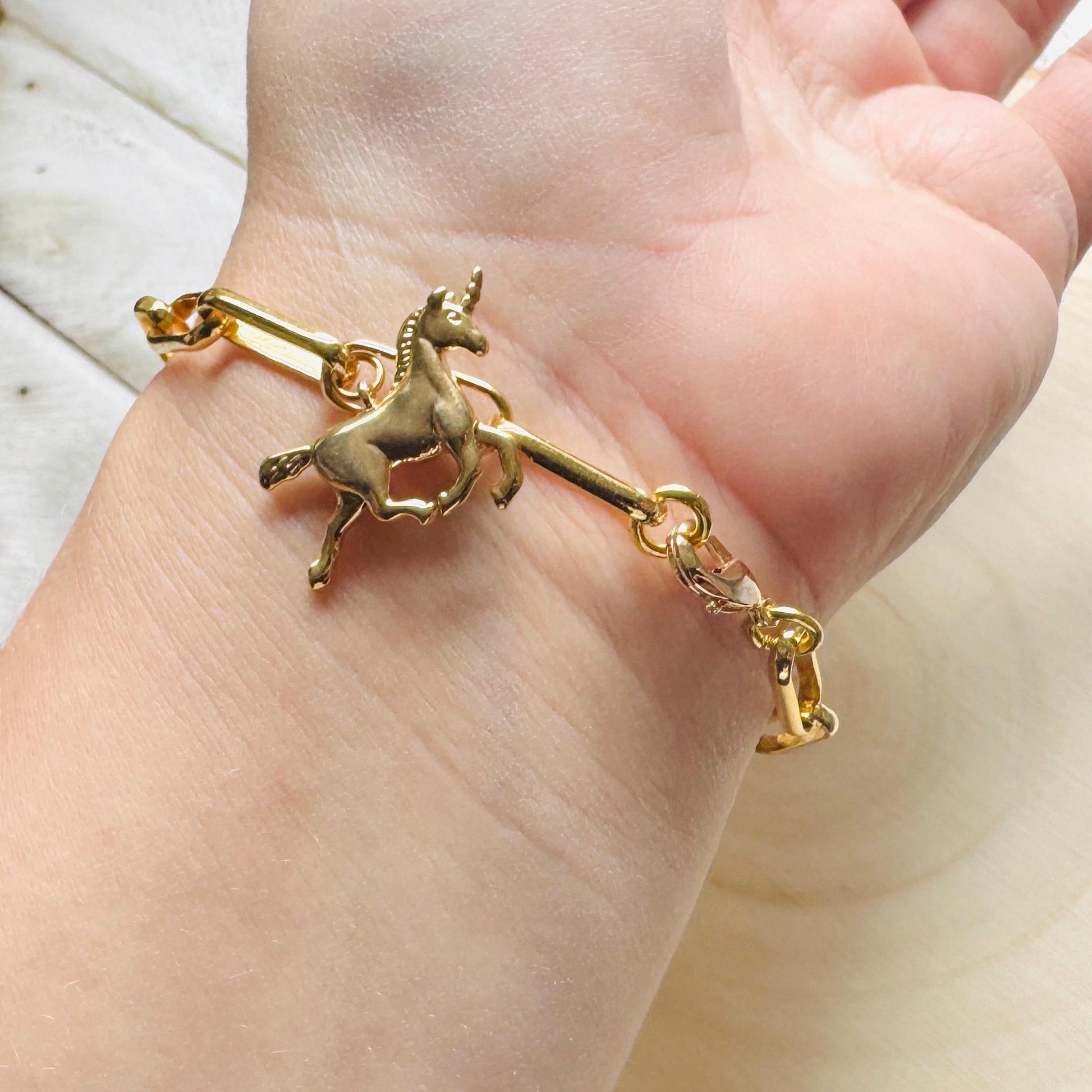 Chain Bracelet, Unicorn Bracelet, Star Bracelet, Chunky Gold Bracelet, Charm Bracelet, Trendy Jewelry, Friend Gifts For Birthday, Boho Chic