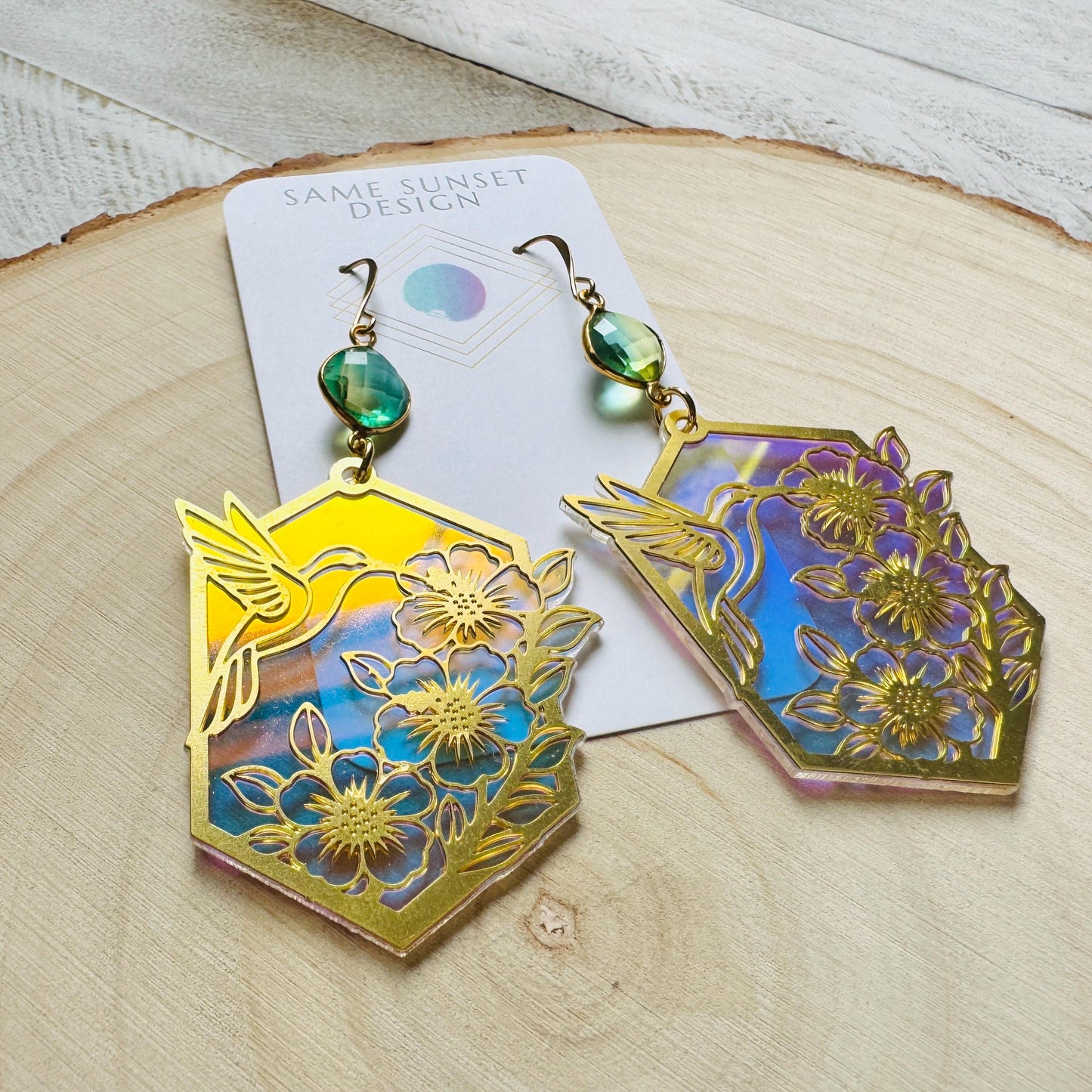 Hummingbird Earrings, Bird Earrings, Fairycore Jewelry Gold, Modern Chic Jewelry, Science Teacher Gift, Bridal Jewelry, Boho Chic Earrings
