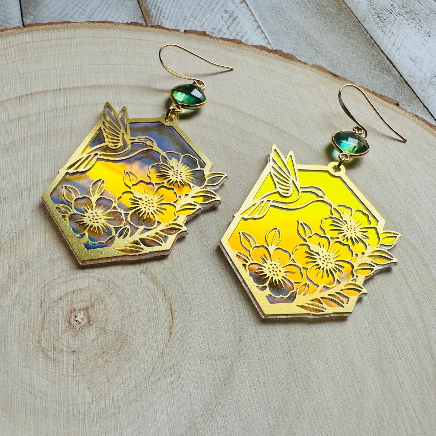 Hummingbird Earrings, Bird Earrings, Fairycore Jewelry Gold, Modern Chic Jewelry, Science Teacher Gift, Bridal Jewelry, Boho Chic Earrings