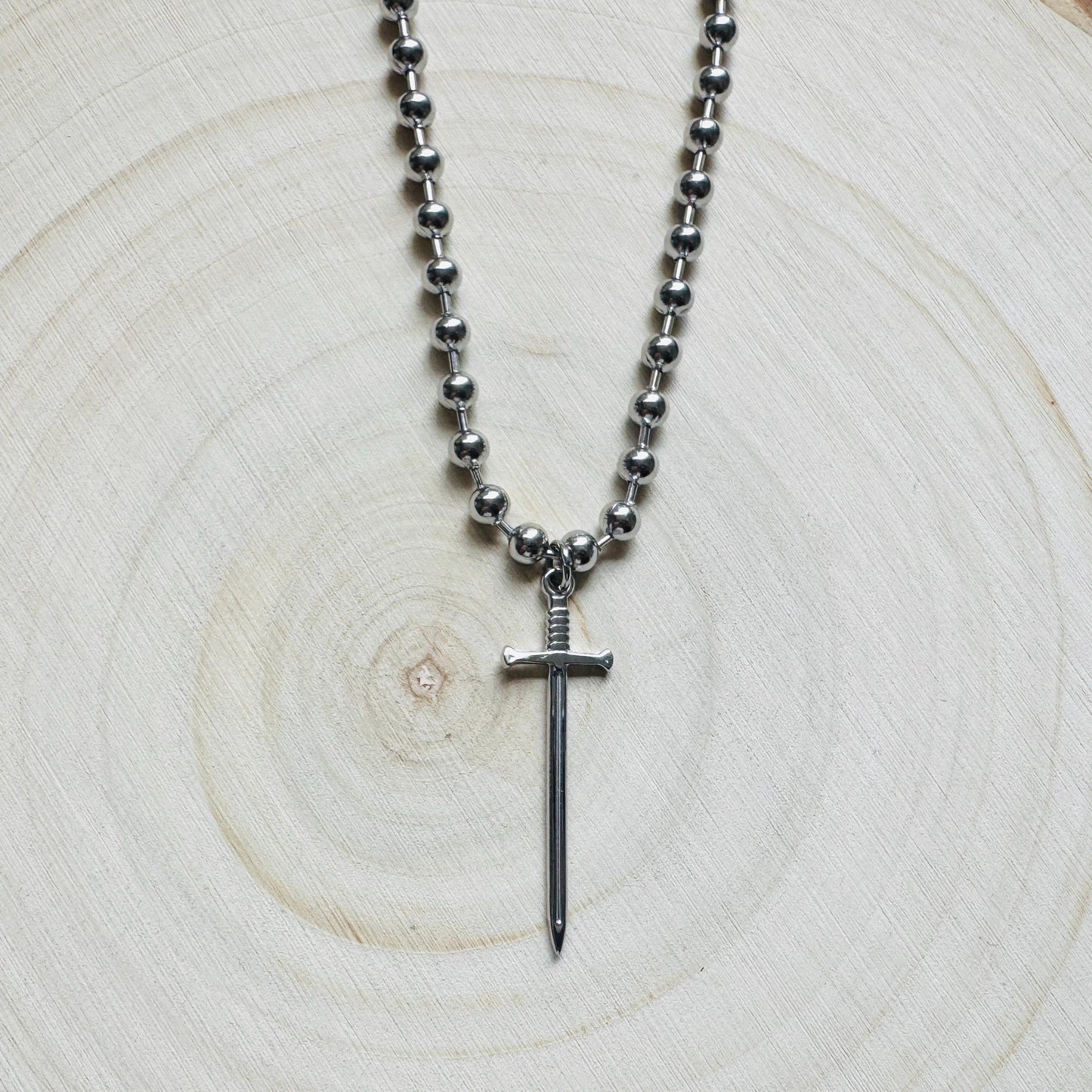 Sword Necklace, Ball Chain Necklace, Goth Necklace, Punk Necklace, Trendy Jewelry, Festival Jewelry, Friend Gifts for Daughter, Stainless