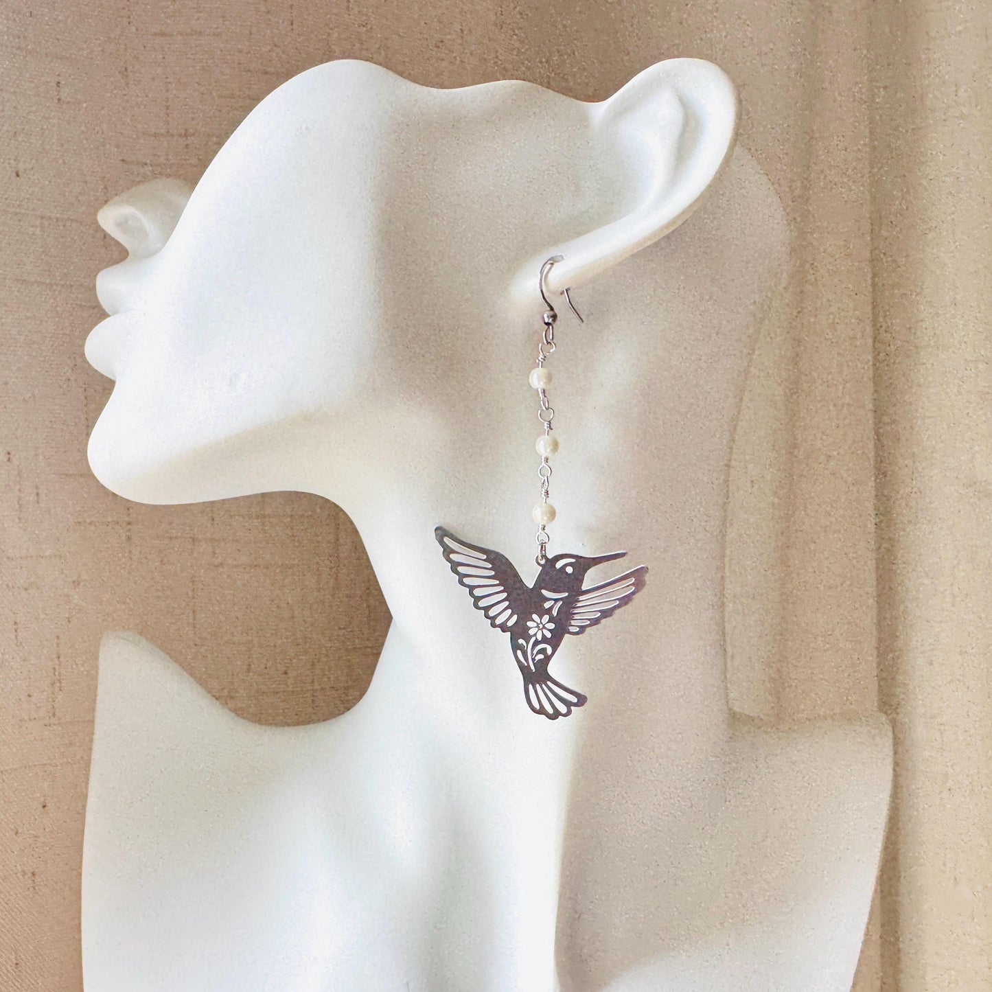 Hummingbird Earrings, Bird Earrings, Modern Chic Jewelry, Science Teacher Gift, Bridal Jewelry, Boho Chic Earrings, Friend Gifts for Women
