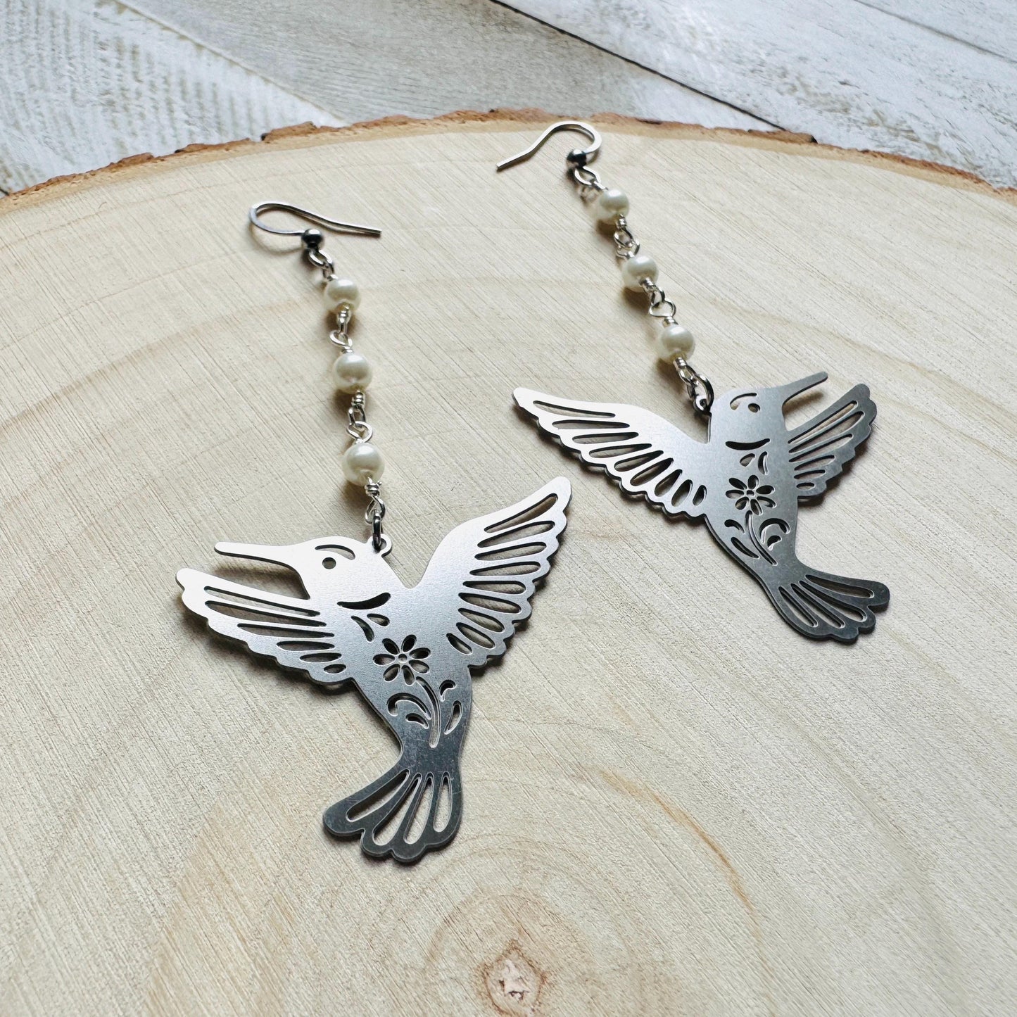 Hummingbird Earrings, Bird Earrings, Modern Chic Jewelry, Science Teacher Gift, Bridal Jewelry, Boho Chic Earrings, Friend Gifts for Women