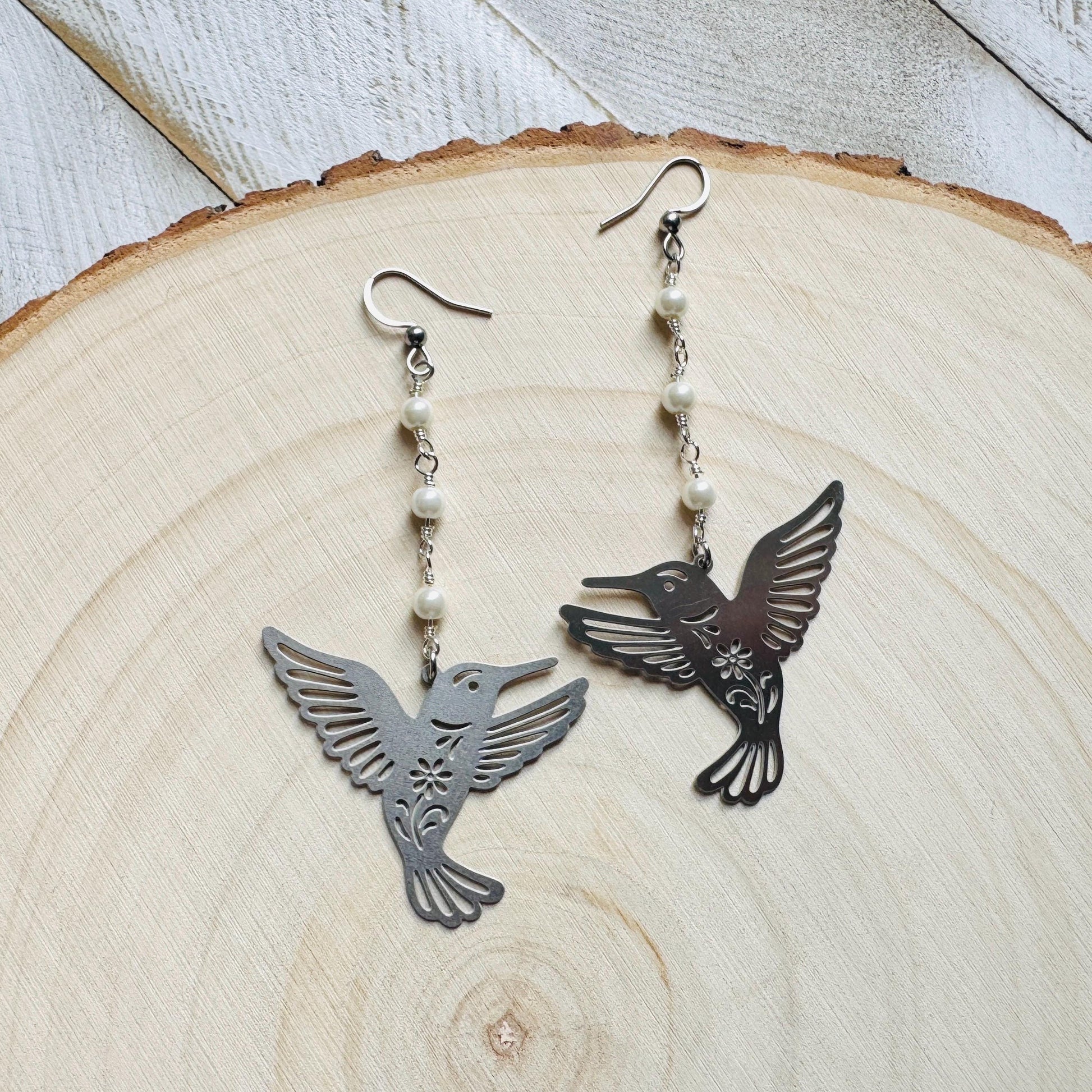Hummingbird Earrings, Bird Earrings, Modern Chic Jewelry, Science Teacher Gift, Bridal Jewelry, Boho Chic Earrings, Friend Gifts for Women