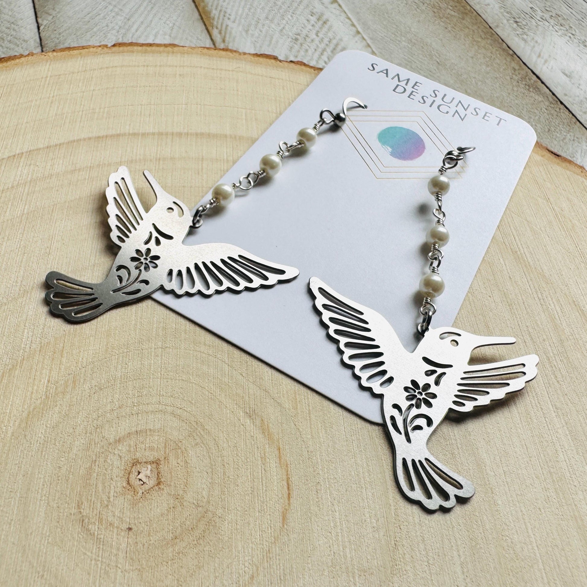 Hummingbird Earrings, Bird Earrings, Modern Chic Jewelry, Science Teacher Gift, Bridal Jewelry, Boho Chic Earrings, Friend Gifts for Women