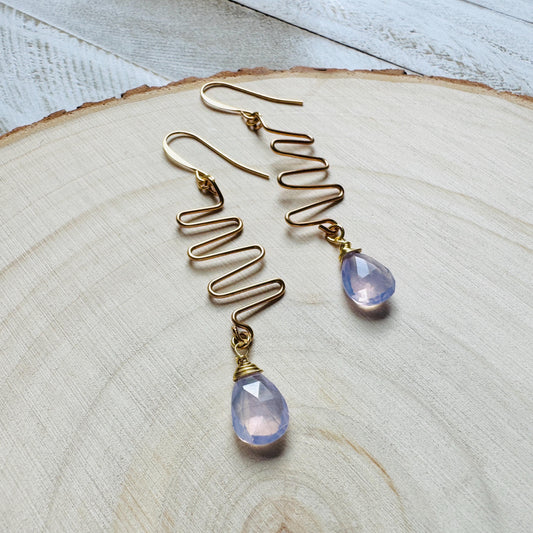 Amethyst Earrings Dangle, Purple Earrings, Gemstone Earrings, Art Deco Earrings, Boho Hippie Jewelry, Christmas Gifts for Aunt, Teacher Gift
