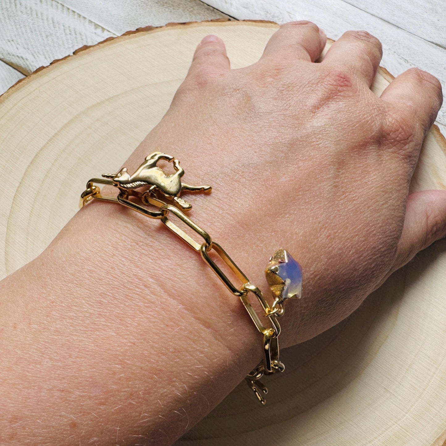 Chain Bracelet, Unicorn Bracelet, Star Bracelet, Chunky Gold Bracelet, Charm Bracelet, Trendy Jewelry, Friend Gifts For Birthday, Boho Chic