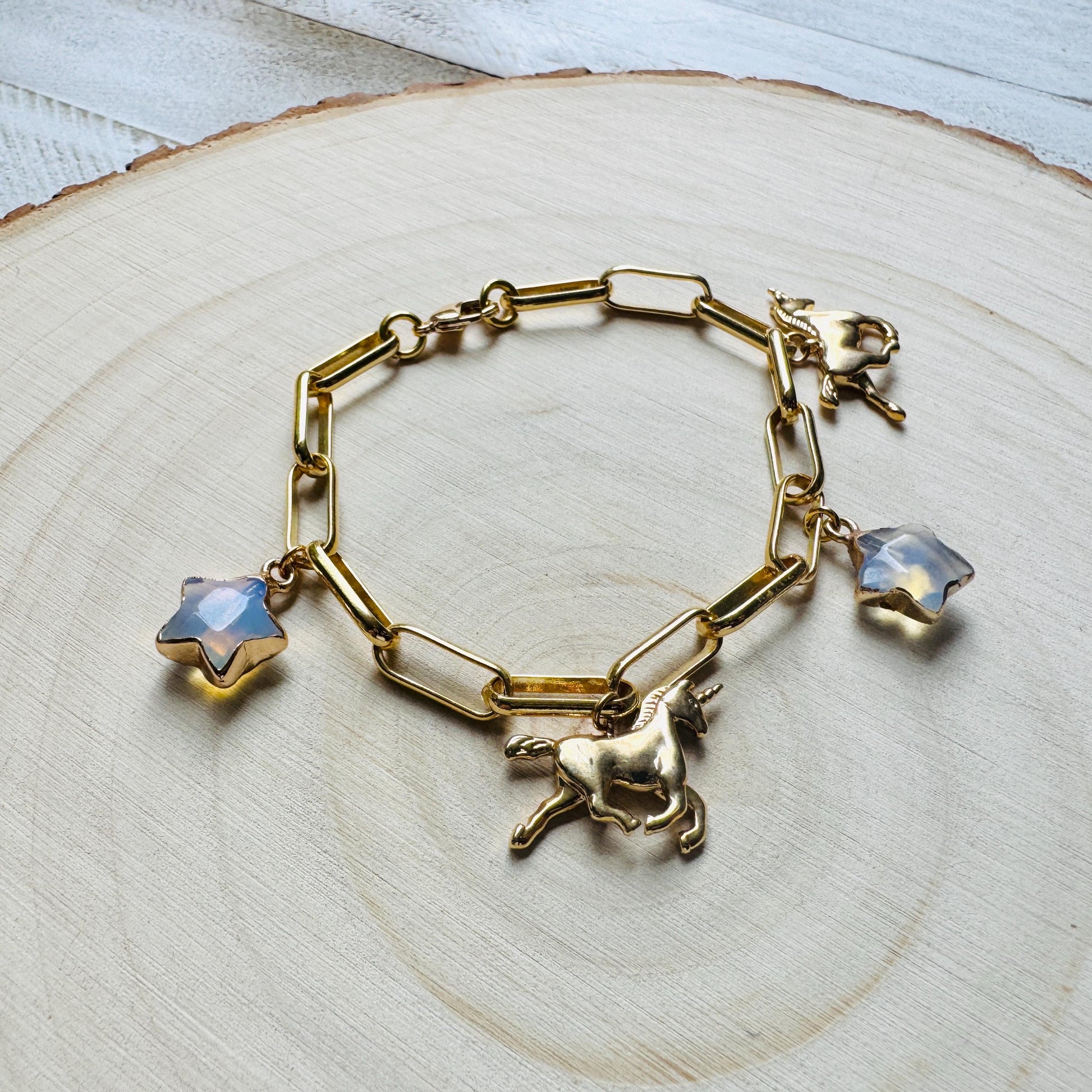 Chain Bracelet, Unicorn Bracelet, Star Bracelet, Chunky Gold Bracelet, Charm Bracelet, Trendy Jewelry, Friend Gifts For Birthday, Boho Chic