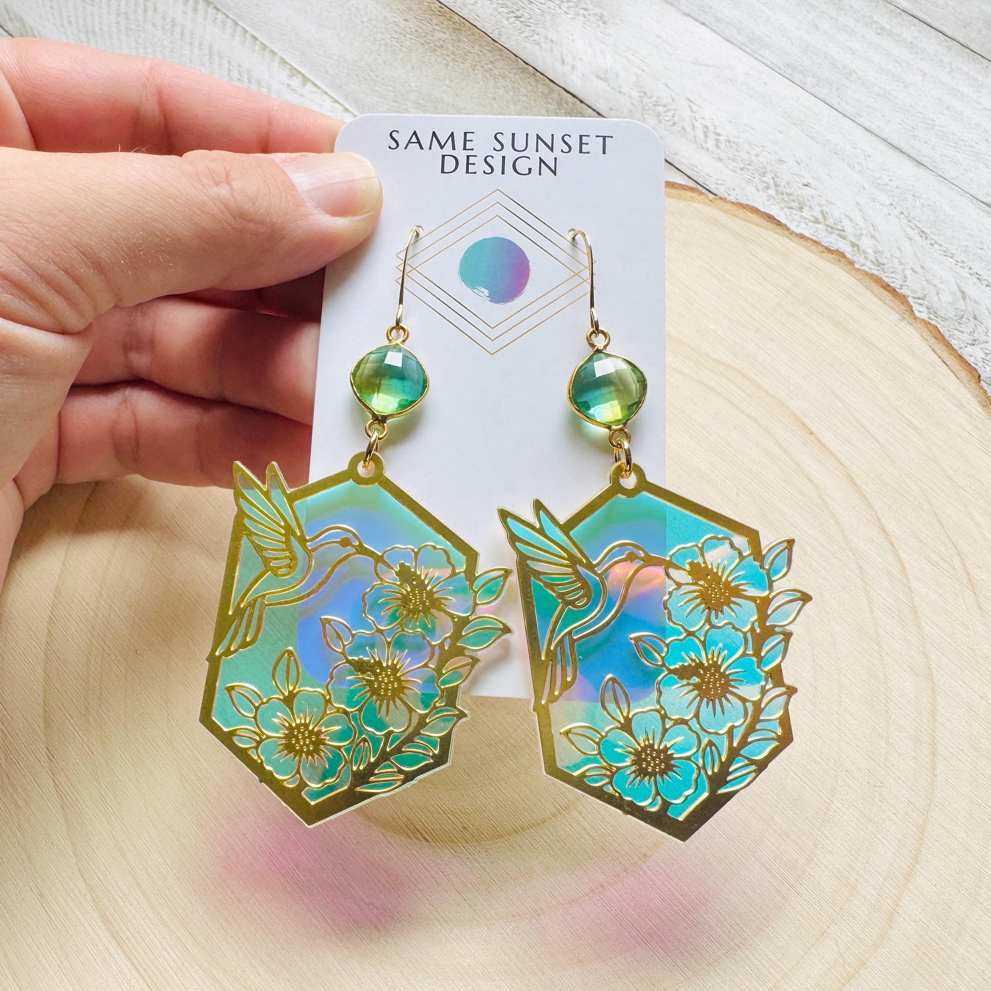 Hummingbird Earrings, Bird Earrings, Fairycore Jewelry Gold, Modern Chic Jewelry, Science Teacher Gift, Bridal Jewelry, Boho Chic Earrings