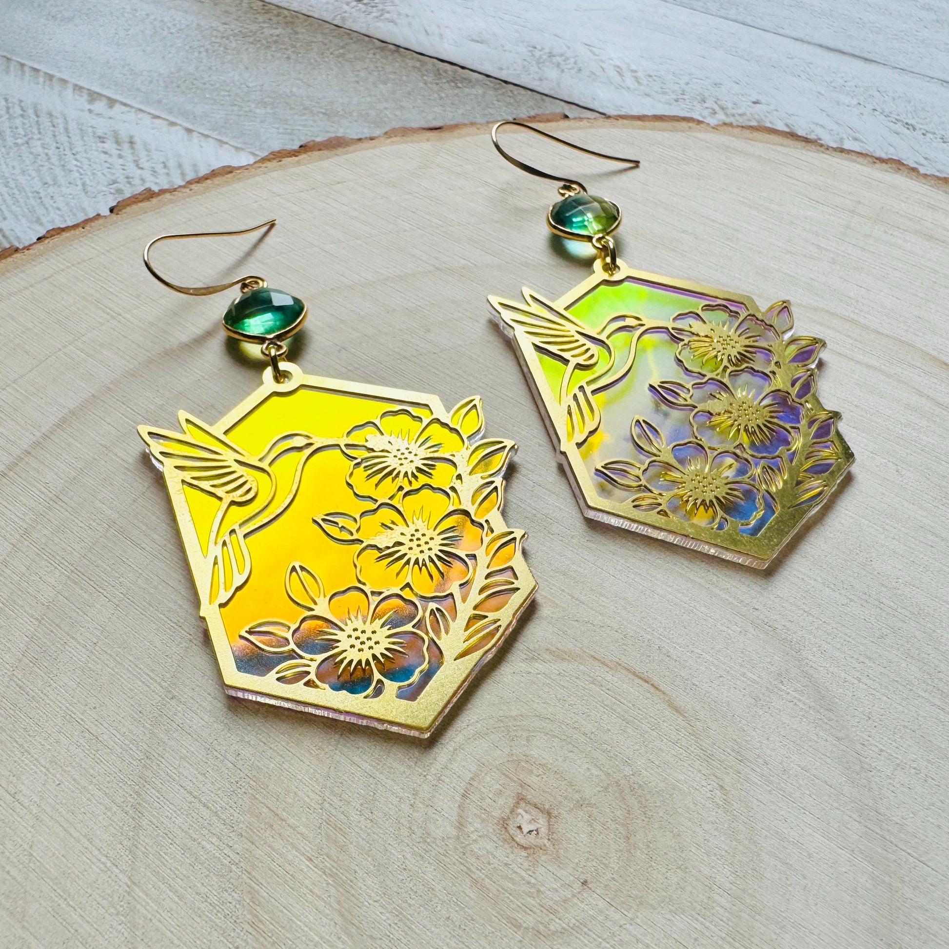Hummingbird Earrings, Bird Earrings, Fairycore Jewelry Gold, Modern Chic Jewelry, Science Teacher Gift, Bridal Jewelry, Boho Chic Earrings