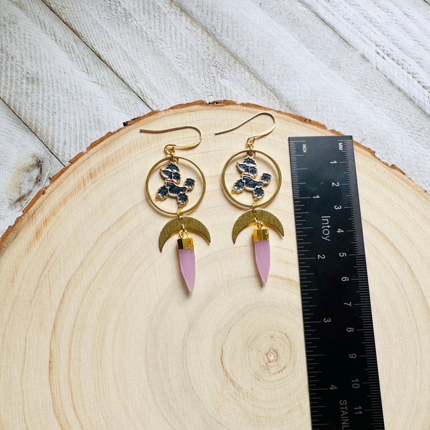 Dog Earrings Dangle, Poodle Earrings, Kawaii, Fun Earrings, Teacher Gift, Coquette Jewelry, Birthday Present for Her, Dog Lover Gifts
