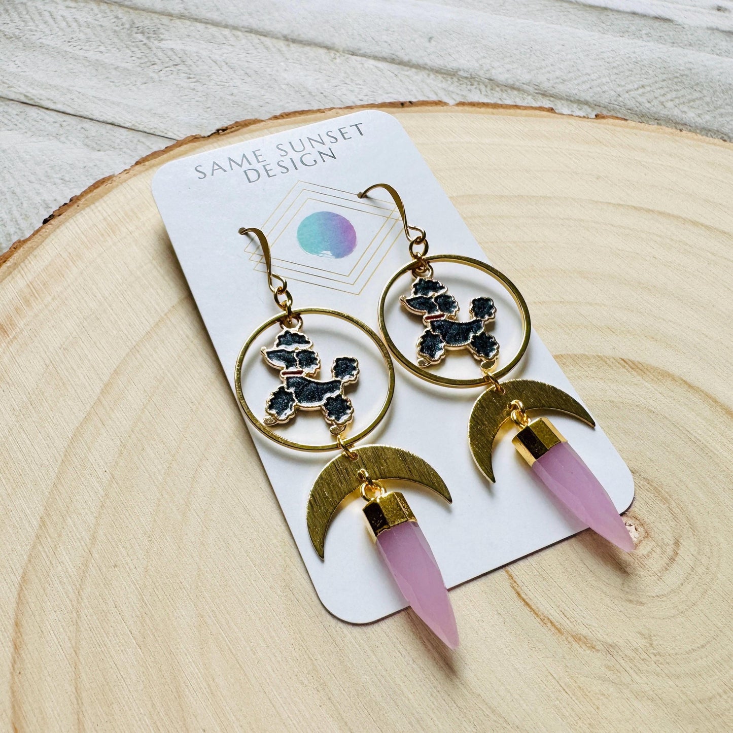 Dog Earrings Dangle, Poodle Earrings, Kawaii, Fun Earrings, Teacher Gift, Coquette Jewelry, Birthday Present for Her, Dog Lover Gifts