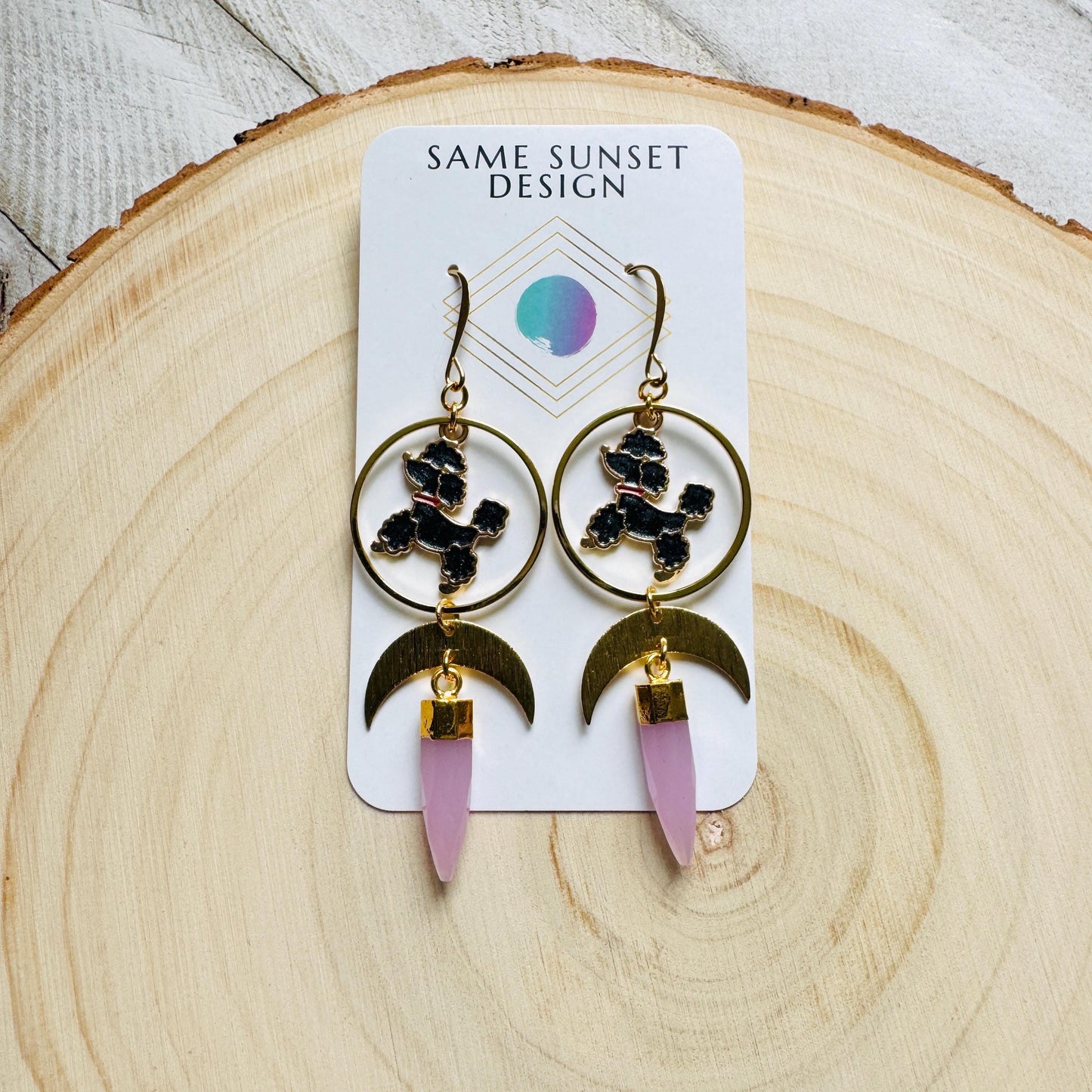 Dog Earrings Dangle, Poodle Earrings, Kawaii, Fun Earrings, Teacher Gift, Coquette Jewelry, Birthday Present for Her, Dog Lover Gifts