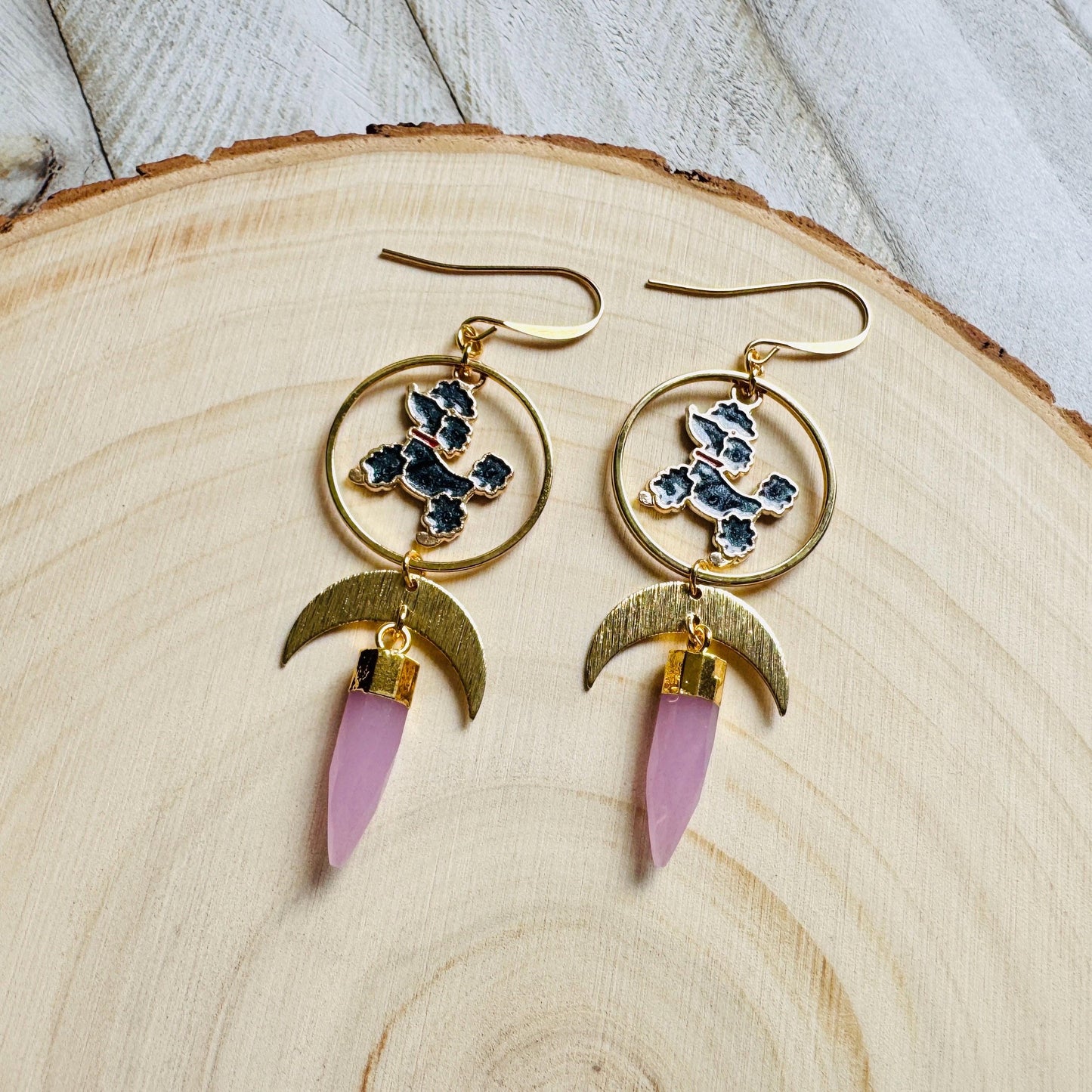 Dog Earrings Dangle, Poodle Earrings, Kawaii, Fun Earrings, Teacher Gift, Coquette Jewelry, Birthday Present for Her, Dog Lover Gifts