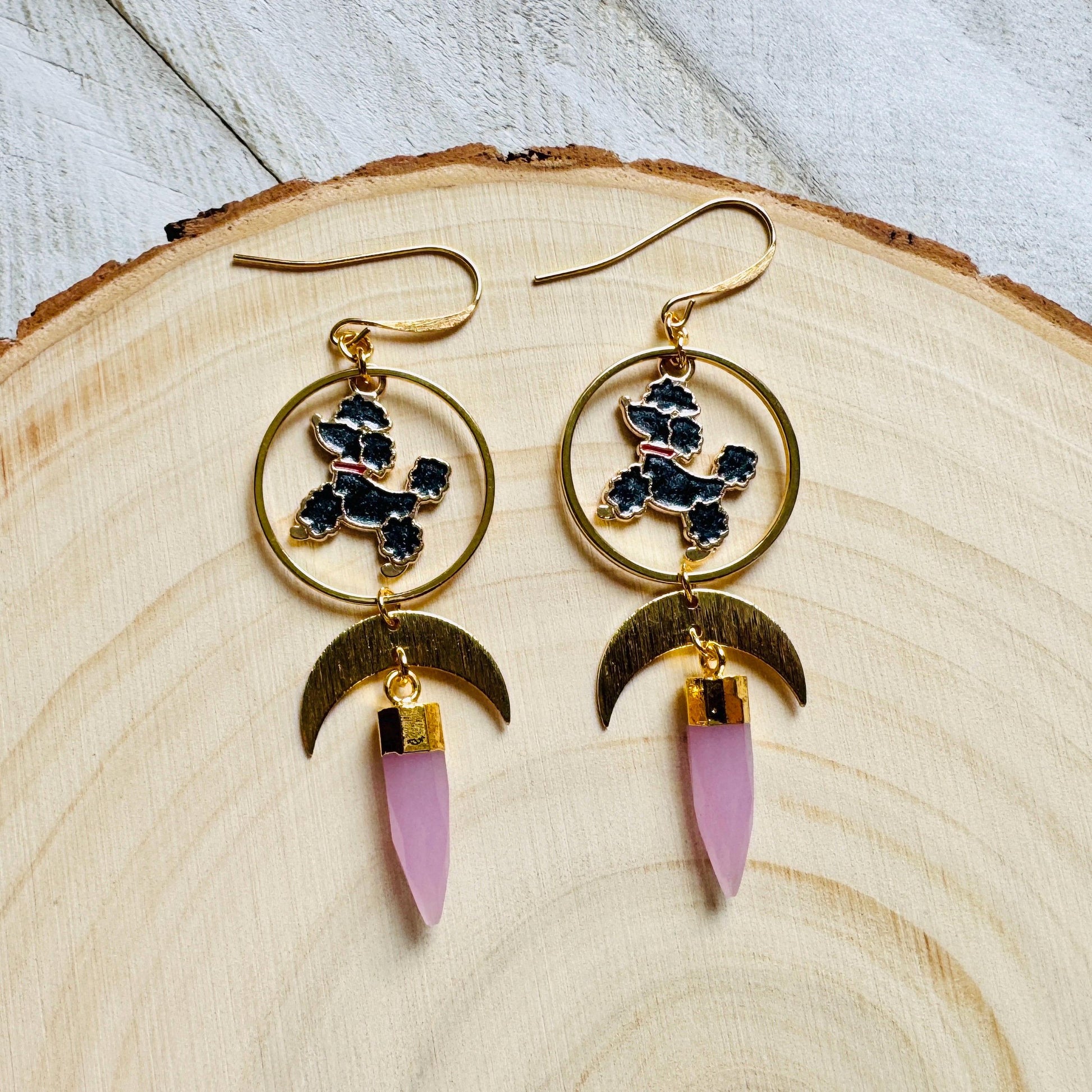 Dog Earrings Dangle, Poodle Earrings, Kawaii, Fun Earrings, Teacher Gift, Coquette Jewelry, Birthday Present for Her, Dog Lover Gifts