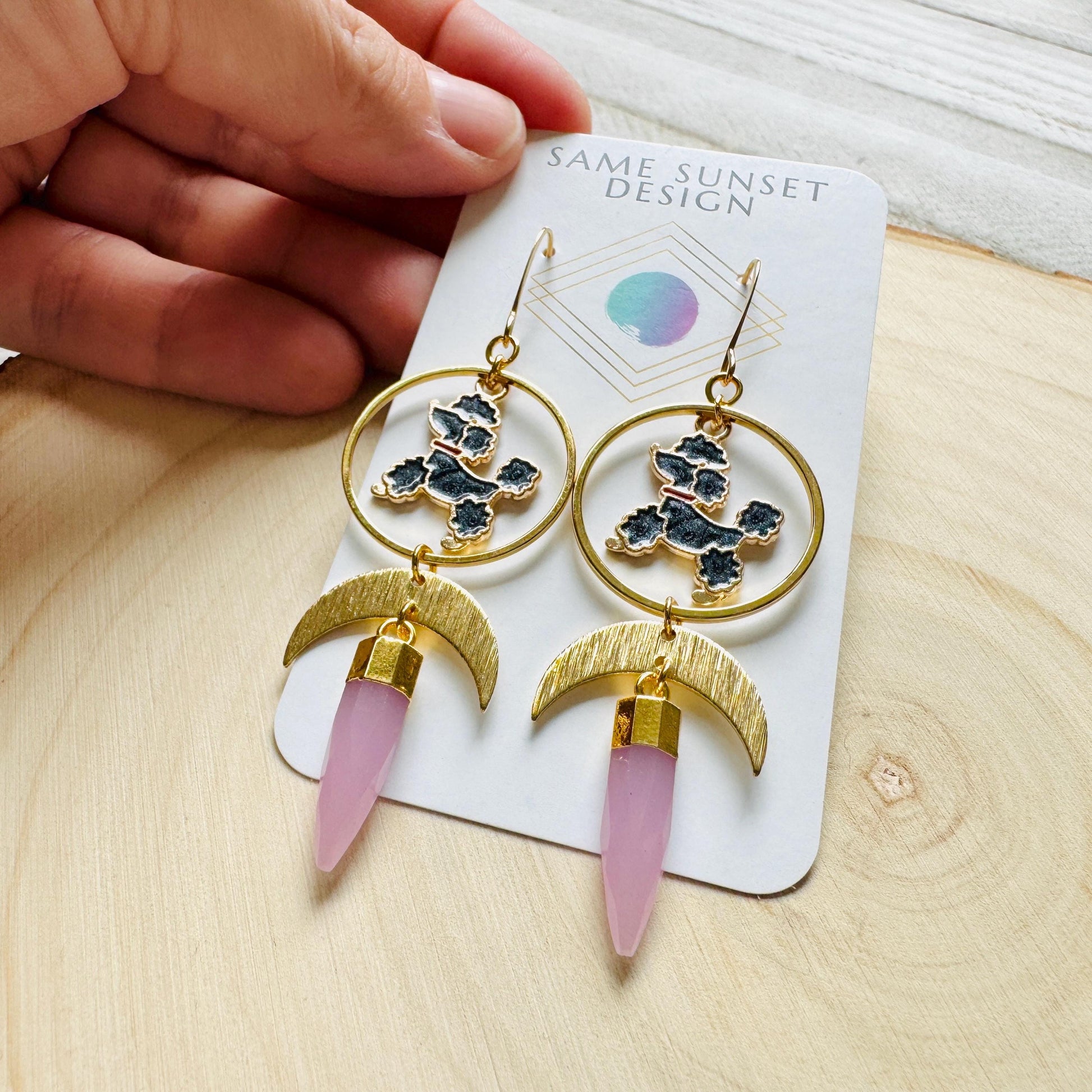 Dog Earrings Dangle, Poodle Earrings, Kawaii, Fun Earrings, Teacher Gift, Coquette Jewelry, Birthday Present for Her, Dog Lover Gifts