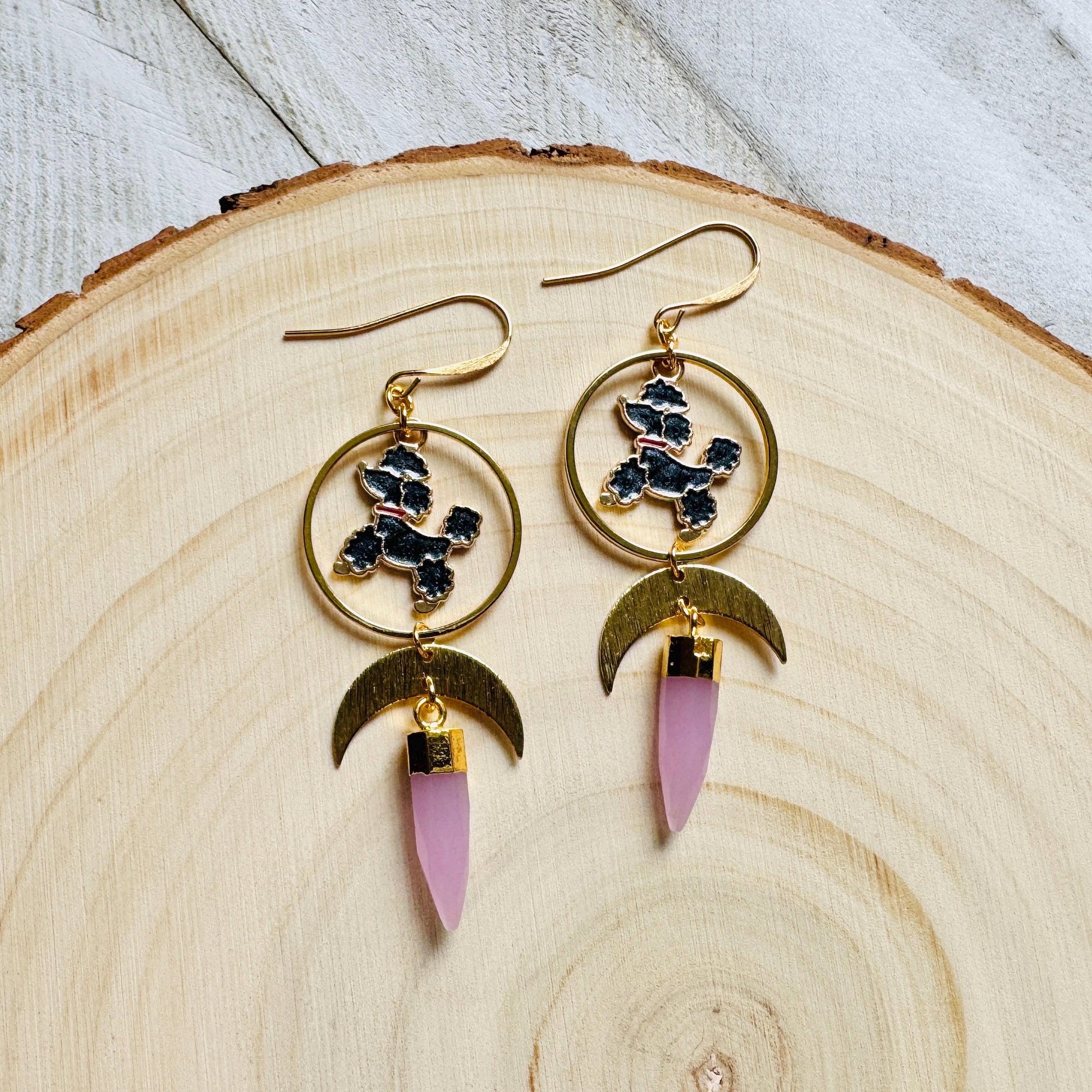 Dog Earrings Dangle, Poodle Earrings, Kawaii, Fun Earrings, Teacher Gift, Coquette Jewelry, Birthday Present for Her, Dog Lover Gifts
