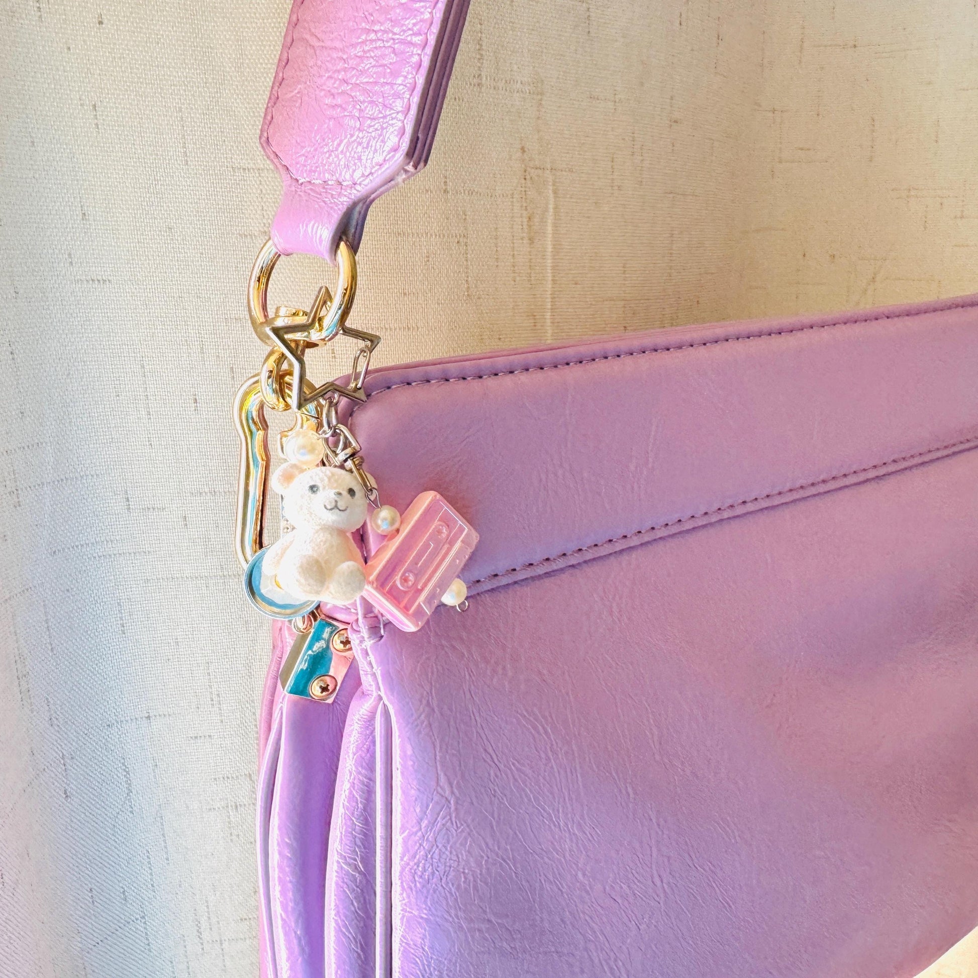 Teddy Bear Keychain, Purse Charm, Bag Charm, Star Keychain, Goth Girl Gifts, Backpack Accessories, Coquette Gifts for Girls, Christmas Gift