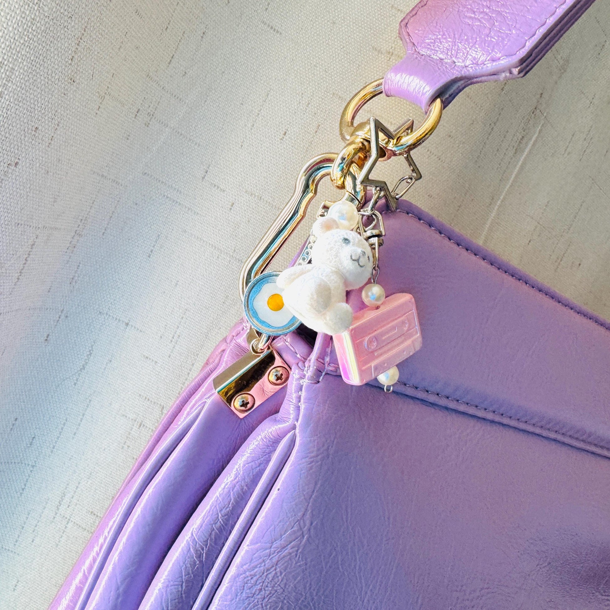 Teddy Bear Keychain, Purse Charm, Bag Charm, Star Keychain, Goth Girl Gifts, Backpack Accessories, Coquette Gifts for Girls, Christmas Gift