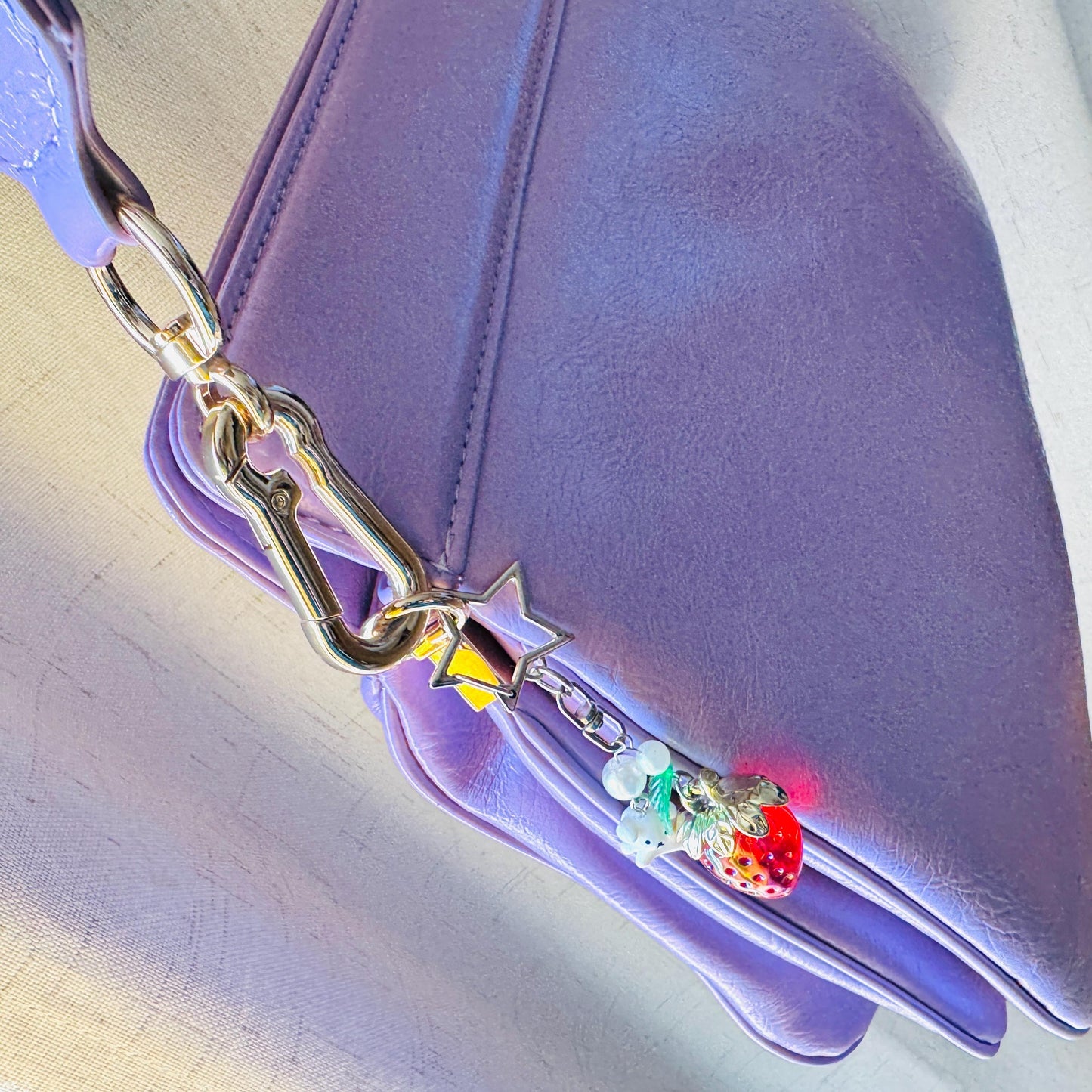 Strawberry Keychain, Purse Charm, Bag Charm, Star Keychain, Goth Girl Gifts, Backpack Accessories, Coquette Gifts for Girls, Christmas Gift