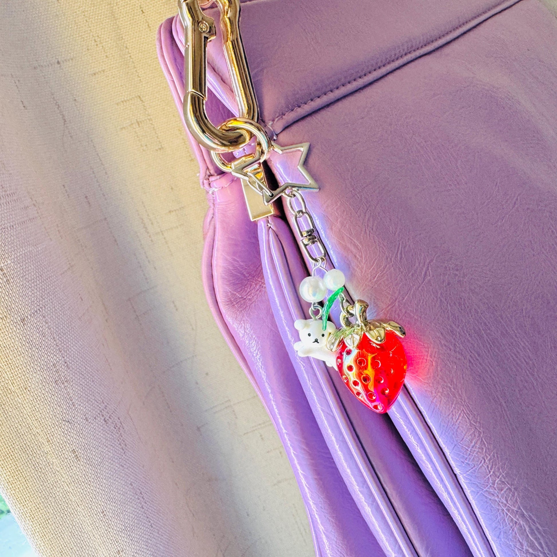 Strawberry Keychain, Purse Charm, Bag Charm, Star Keychain, Goth Girl Gifts, Backpack Accessories, Coquette Gifts for Girls, Christmas Gift