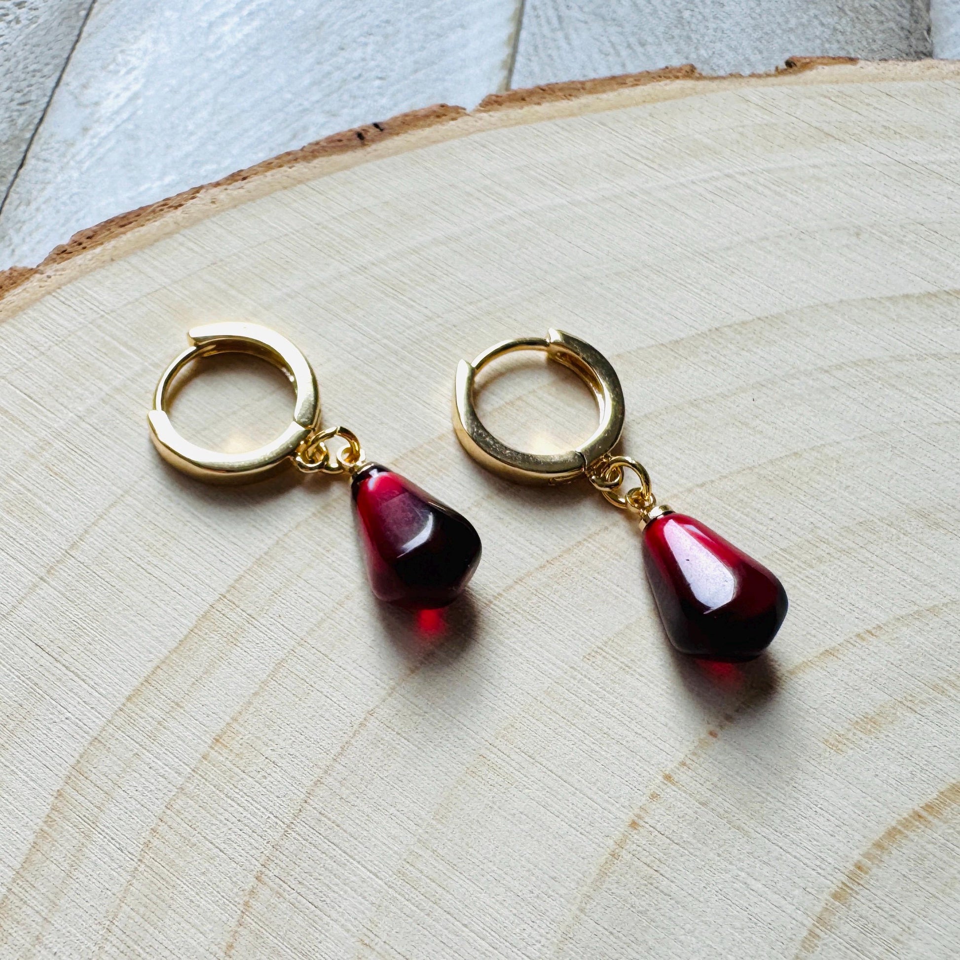 Pomegranate Earrings, Fruit Earrings, Huggie Hoops, Fun Earrings, Tween Jewelry, Gold Hoop Earrings for Women, Xmas Gifts for Coworkers