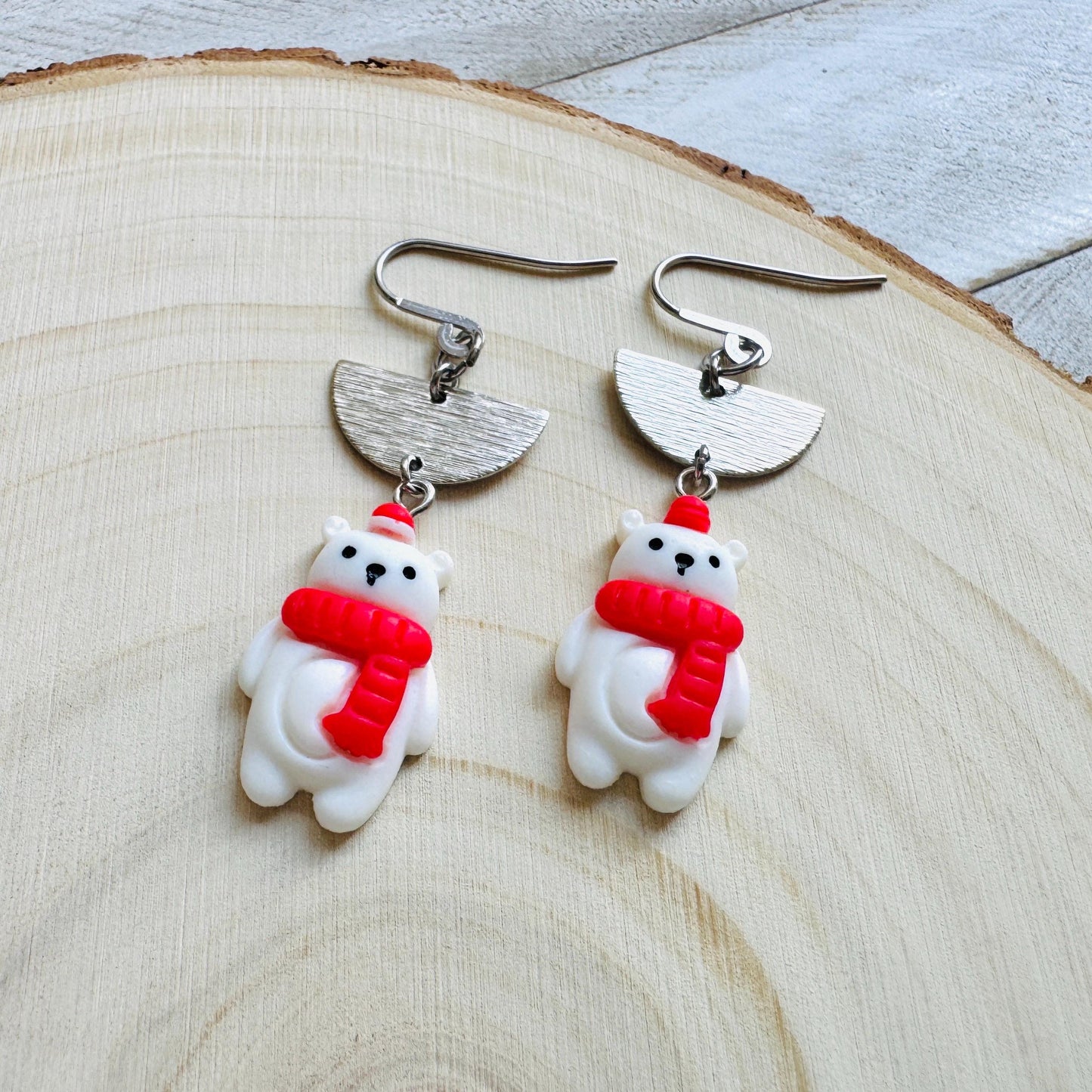 Teddy Bear Earrings, Kawaii Gifts, Winter Earrings Dangle, Tween Jewelry, Coquette Jewelry, Goth Girl Gifts, Christmas Gifts for Aunt