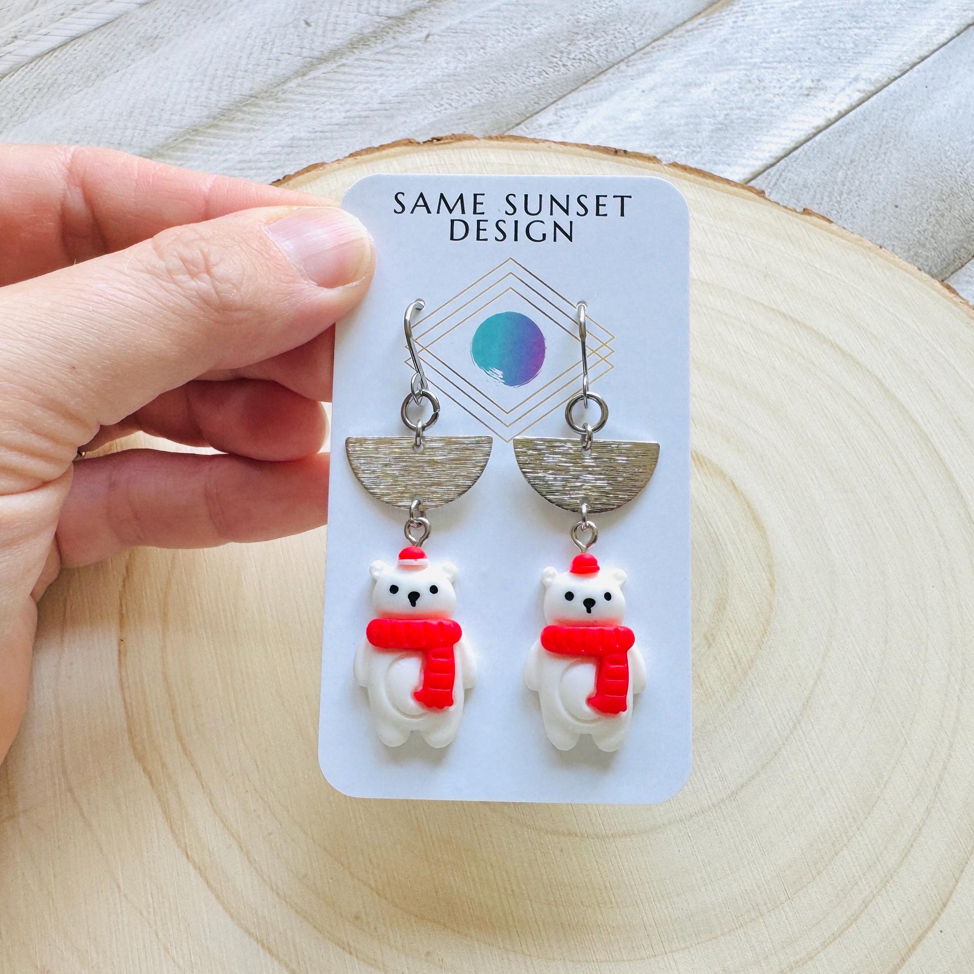 Teddy Bear Earrings, Kawaii Gifts, Winter Earrings Dangle, Tween Jewelry, Coquette Jewelry, Goth Girl Gifts, Christmas Gifts for Aunt