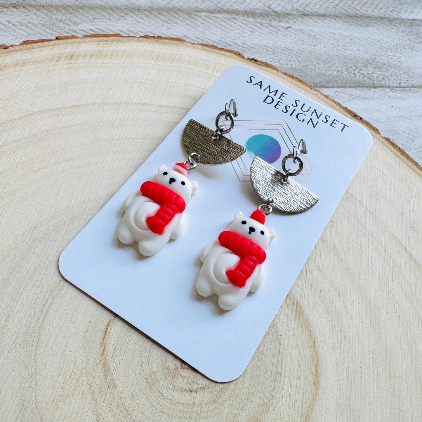 Teddy Bear Earrings, Kawaii Gifts, Winter Earrings Dangle, Tween Jewelry, Coquette Jewelry, Goth Girl Gifts, Christmas Gifts for Aunt