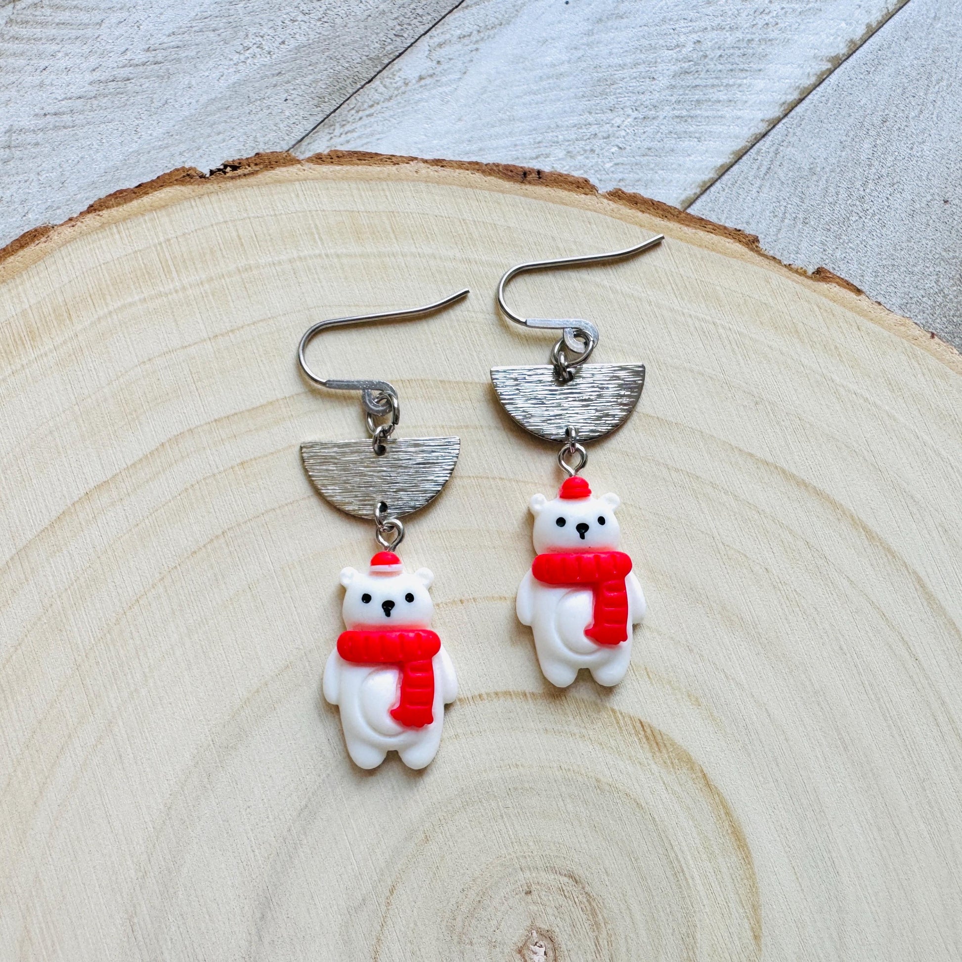 Teddy Bear Earrings, Kawaii Gifts, Winter Earrings Dangle, Tween Jewelry, Coquette Jewelry, Goth Girl Gifts, Christmas Gifts for Aunt