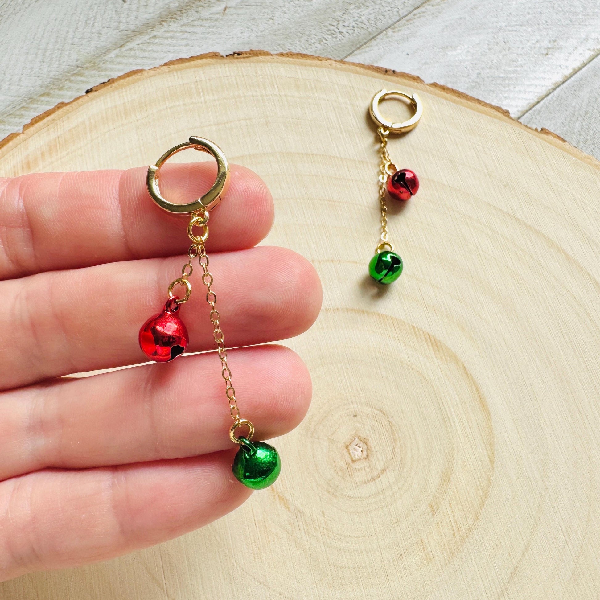 Bell Earrings, Christmas Earrings, Huggie Hoops, Holiday Earrings Dangle, Best Christmas Gifts for Women, Coquette Gifts for Girls, Boho