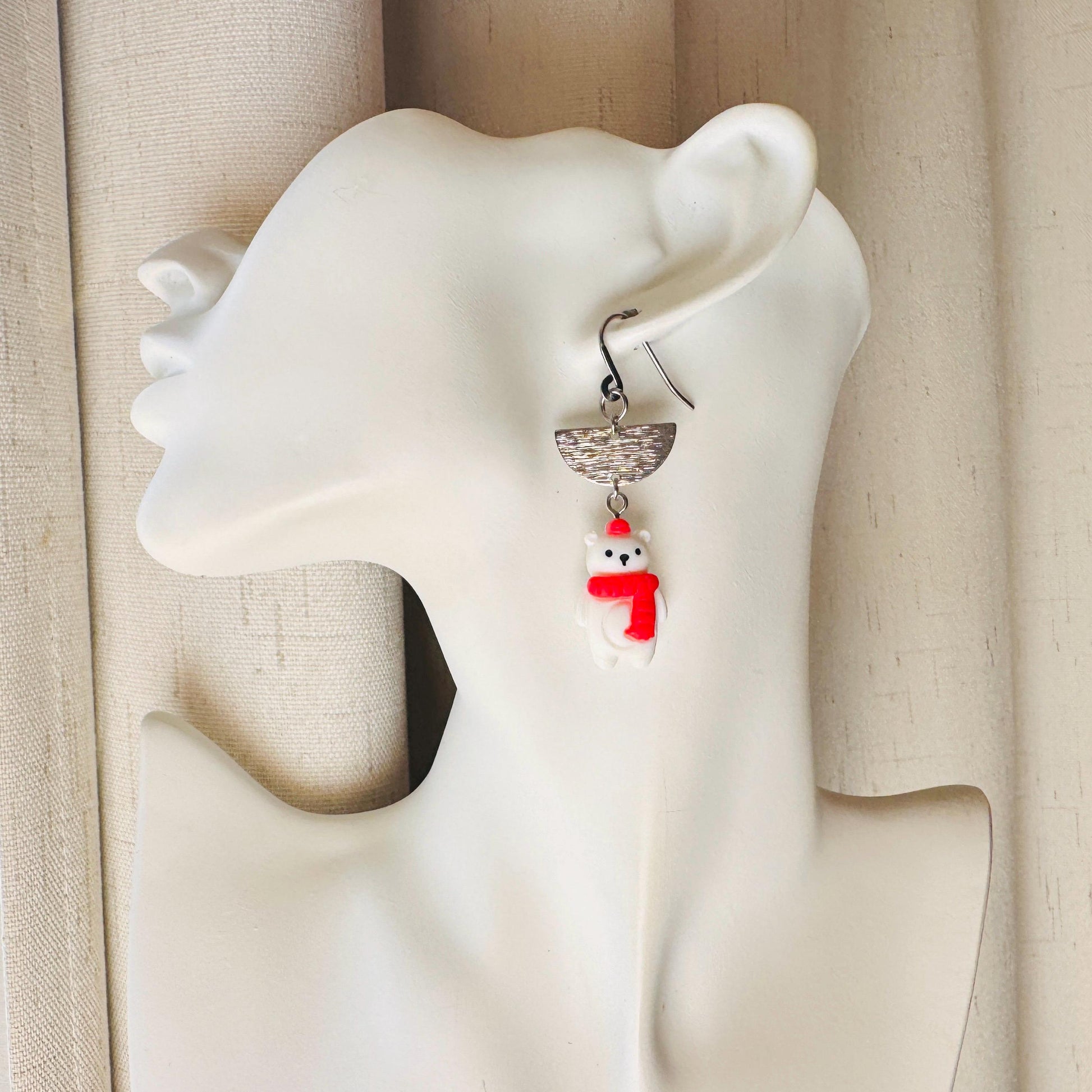 Teddy Bear Earrings, Kawaii Gifts, Winter Earrings Dangle, Tween Jewelry, Coquette Jewelry, Goth Girl Gifts, Christmas Gifts for Aunt