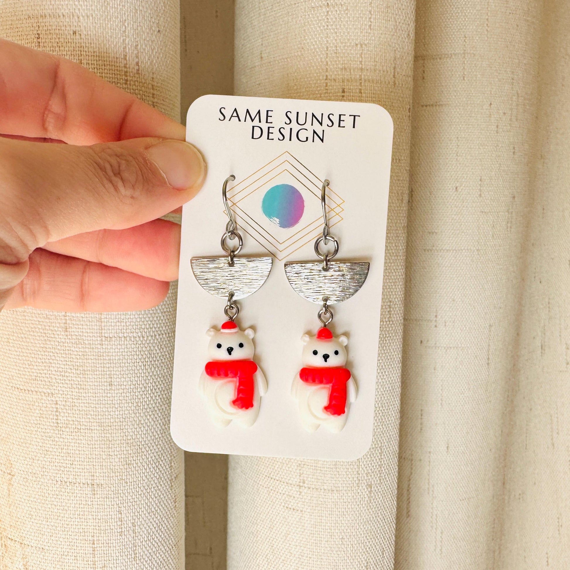 Teddy Bear Earrings, Kawaii Gifts, Winter Earrings Dangle, Tween Jewelry, Coquette Jewelry, Goth Girl Gifts, Christmas Gifts for Aunt