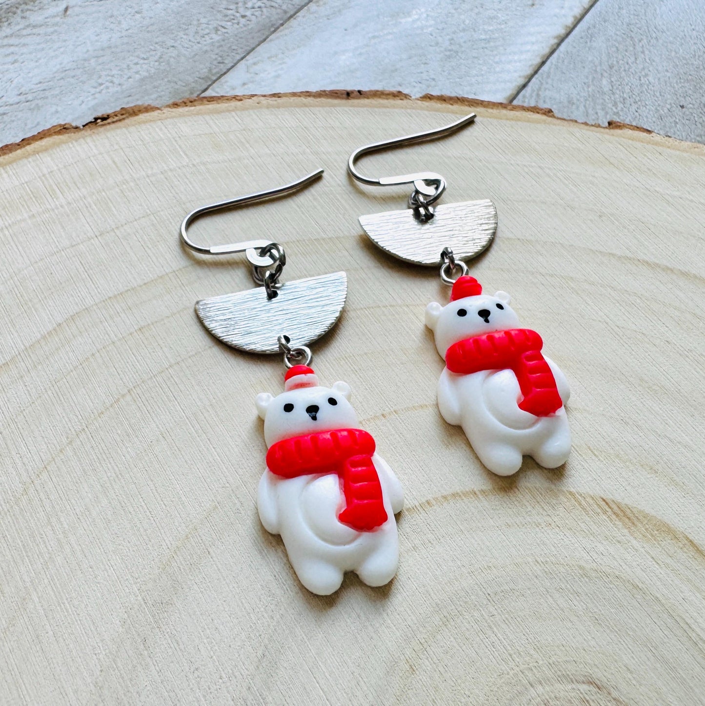 Teddy Bear Earrings, Kawaii Gifts, Winter Earrings Dangle, Tween Jewelry, Coquette Jewelry, Goth Girl Gifts, Christmas Gifts for Aunt