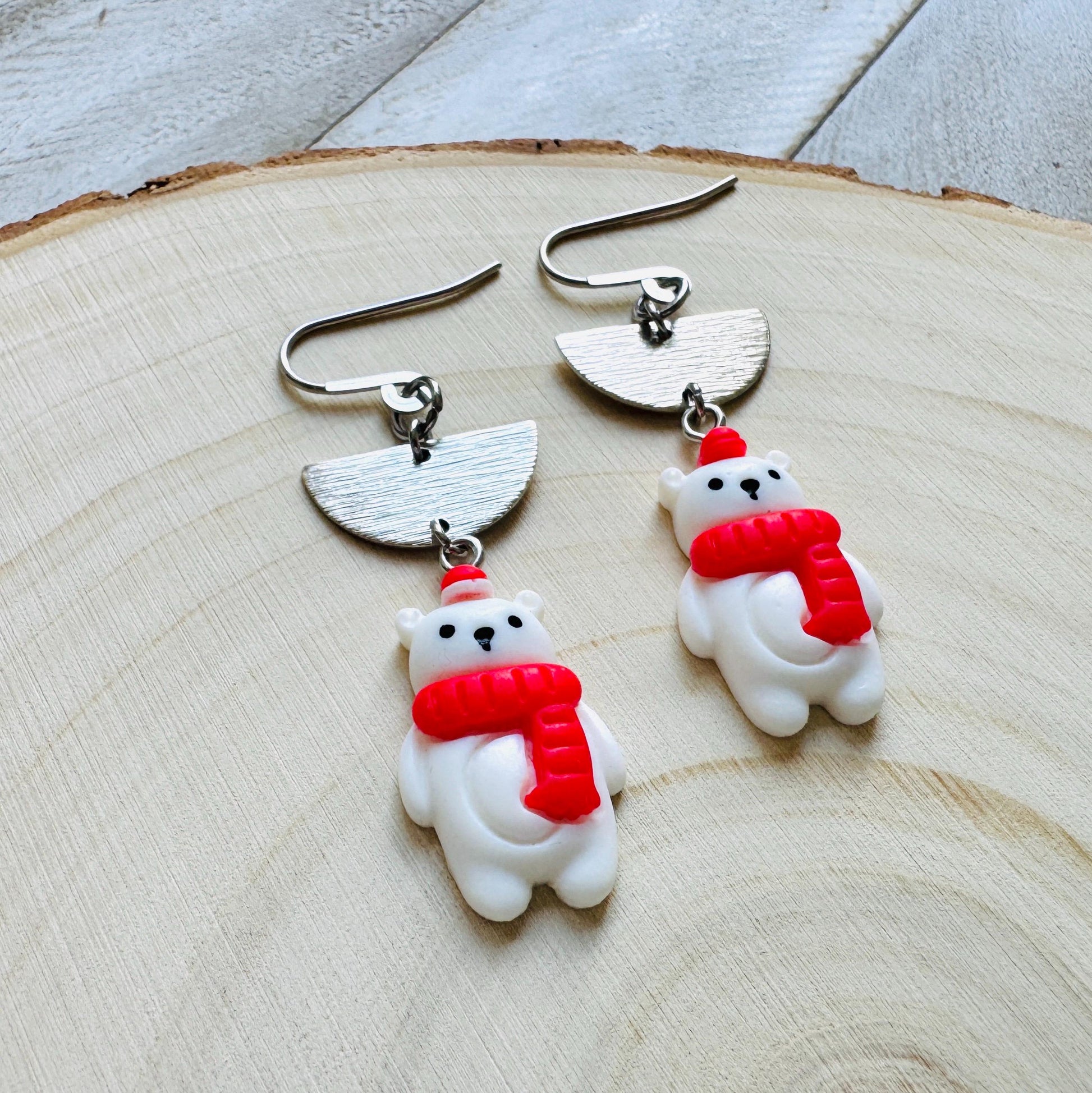 Teddy Bear Earrings, Kawaii Gifts, Winter Earrings Dangle, Tween Jewelry, Coquette Jewelry, Goth Girl Gifts, Christmas Gifts for Aunt