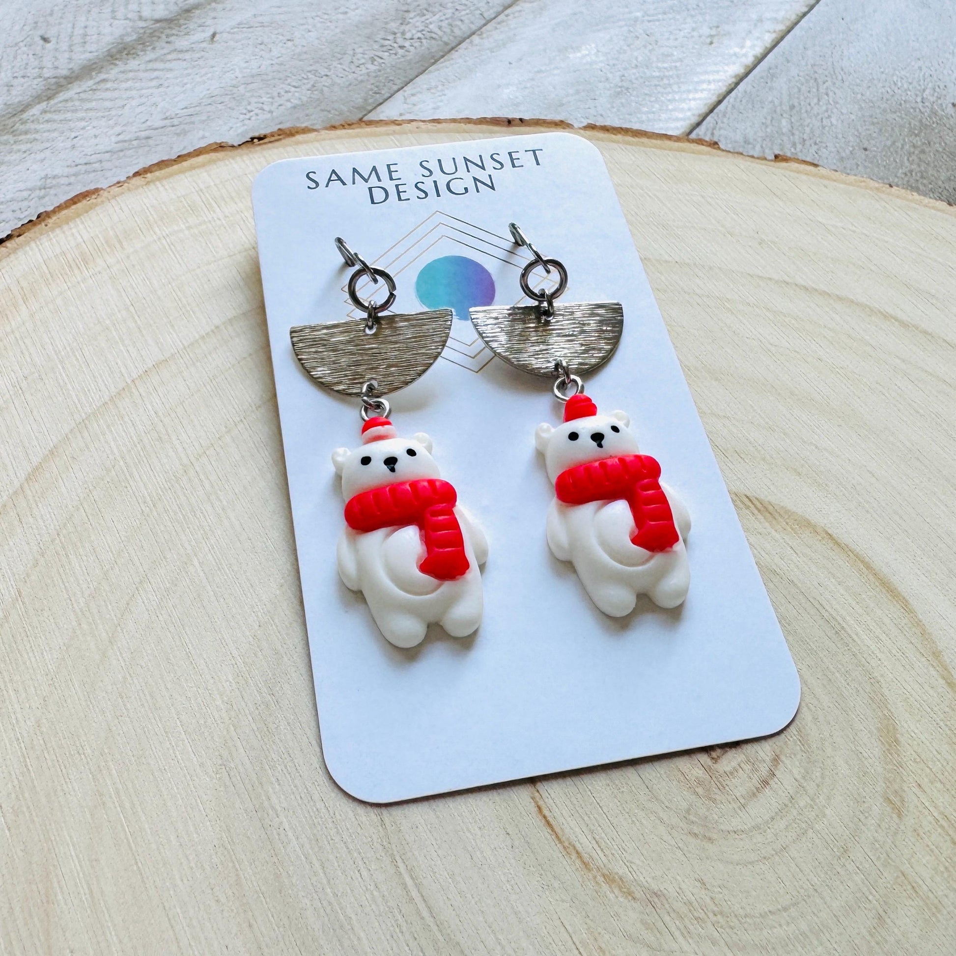 Teddy Bear Earrings, Kawaii Gifts, Winter Earrings Dangle, Tween Jewelry, Coquette Jewelry, Goth Girl Gifts, Christmas Gifts for Aunt