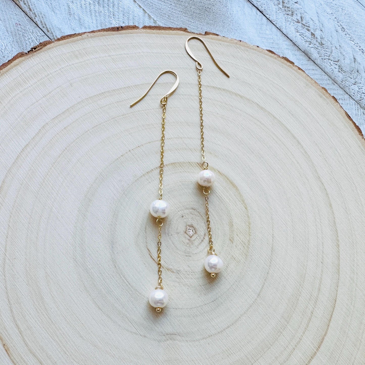 Pearl Earrings, Geometric Jewelry, Pearl Earrings Dangle, Bridesmaid Jewelry, Vacation Jewelry, Anniversary Gift for Girlfriend, Boho Chic