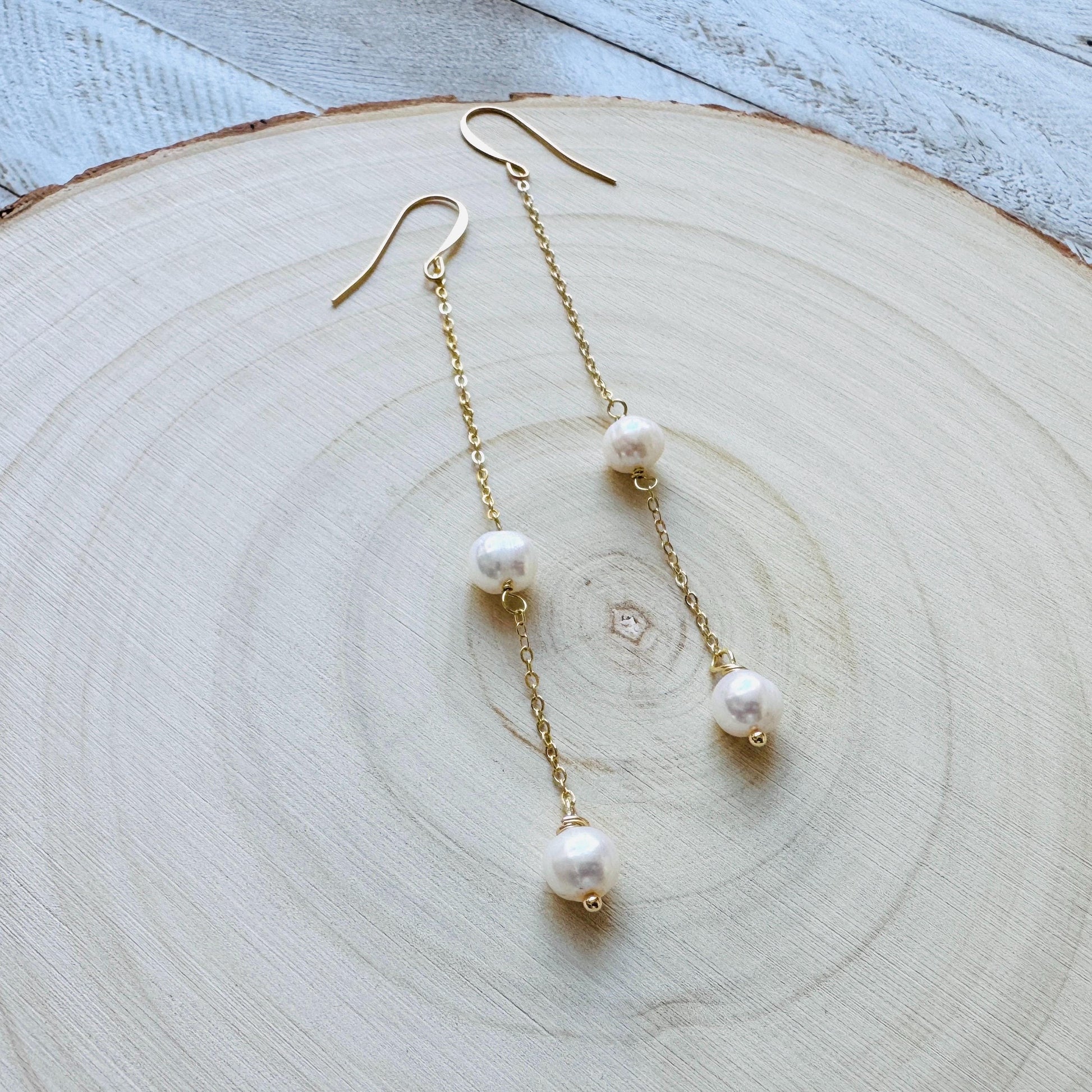 Pearl Earrings, Geometric Jewelry, Pearl Earrings Dangle, Bridesmaid Jewelry, Vacation Jewelry, Anniversary Gift for Girlfriend, Boho Chic