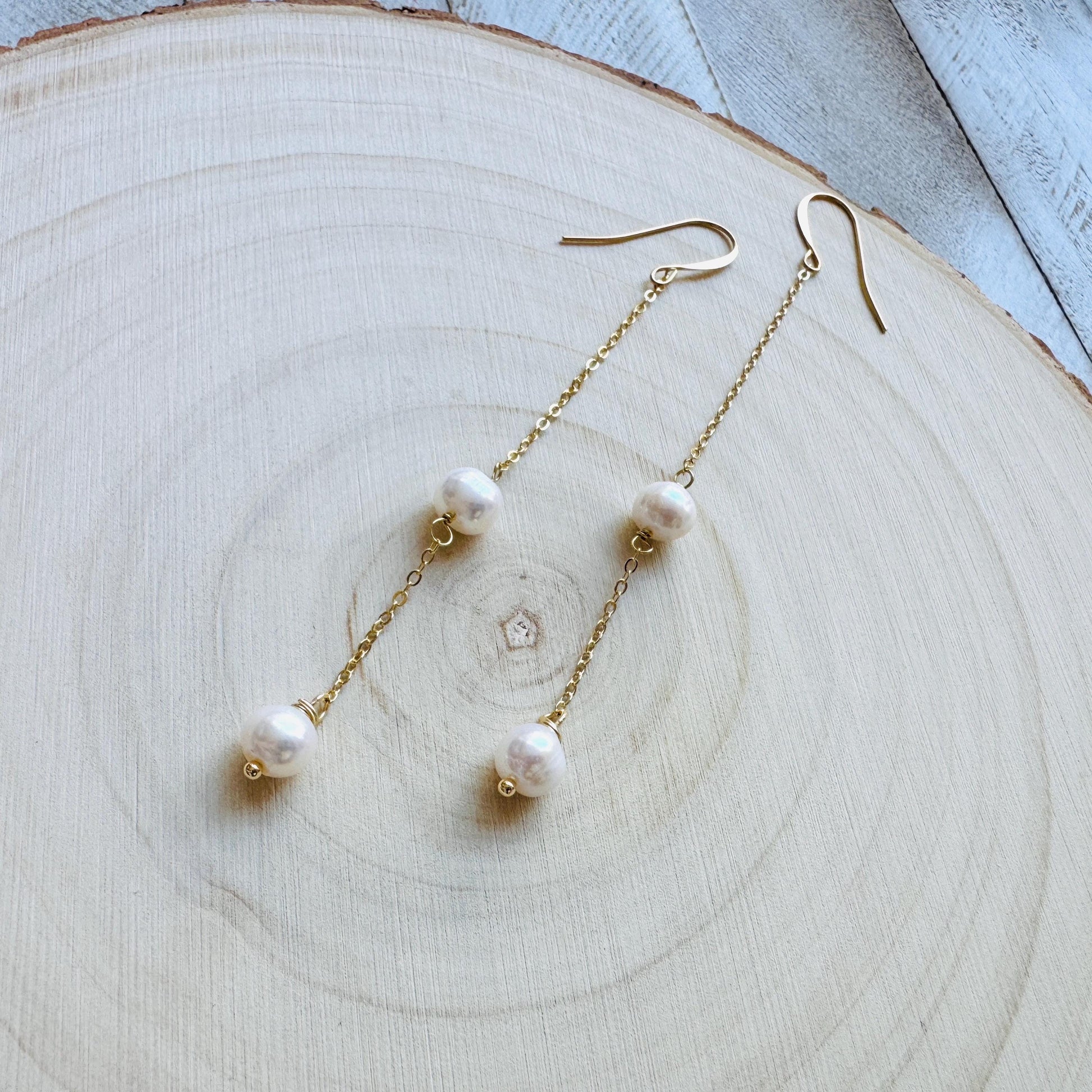 Pearl Earrings, Geometric Jewelry, Pearl Earrings Dangle, Bridesmaid Jewelry, Vacation Jewelry, Anniversary Gift for Girlfriend, Boho Chic