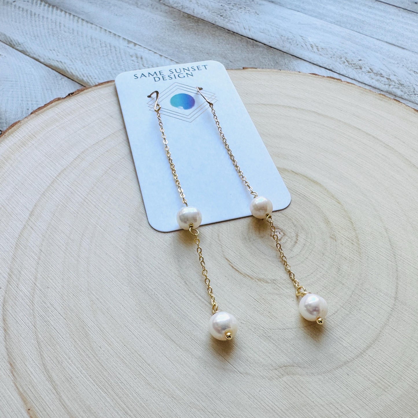 Pearl Earrings, Geometric Jewelry, Pearl Earrings Dangle, Bridesmaid Jewelry, Vacation Jewelry, Anniversary Gift for Girlfriend, Boho Chic