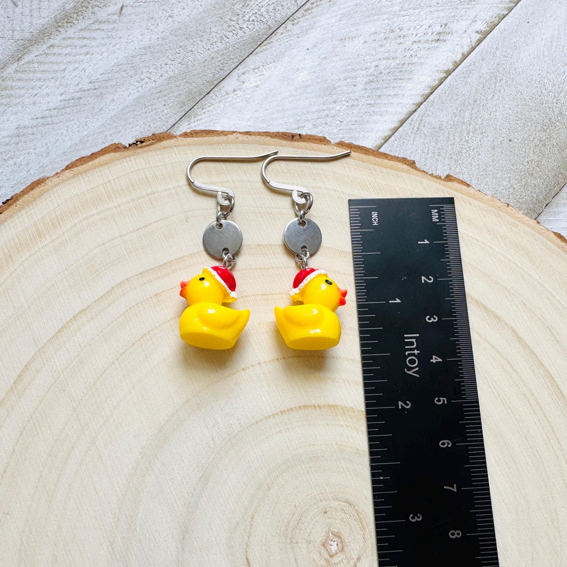 Duck Earrings, Holiday Earrings Dangle, Whimsigoth Earrings, Silver, 80s Vibes, Gothic Earrings Men, Christmas Gifts for Best Friends