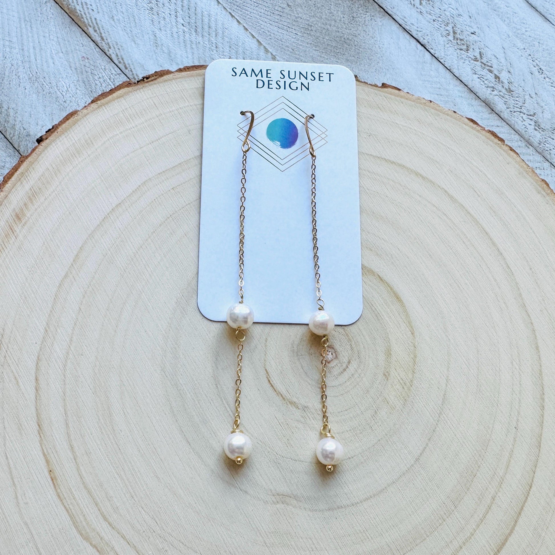 Pearl Earrings, Geometric Jewelry, Pearl Earrings Dangle, Bridesmaid Jewelry, Vacation Jewelry, Anniversary Gift for Girlfriend, Boho Chic
