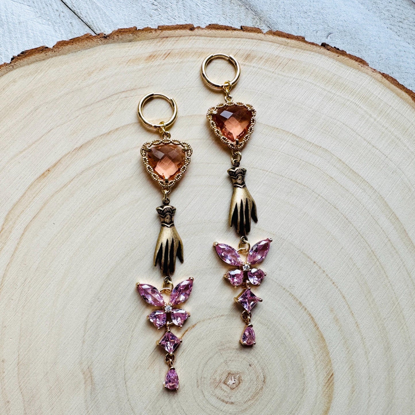 Heart Earrings Gold, Butterfly Earrings, Boho Hippie Jewely, Huggie Hoops, Coquette Jewelry, Galentine’s Gift for Friends, Whimsical Gifts