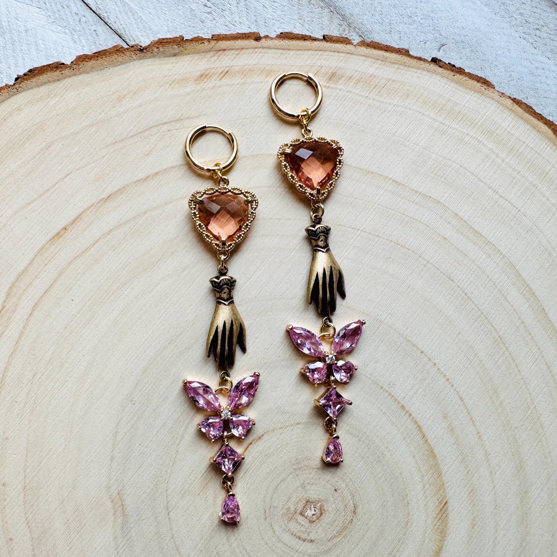 Heart Earrings Gold, Butterfly Earrings, Boho Hippie Jewely, Huggie Hoops, Coquette Jewelry, Galentine’s Gift for Friends, Whimsical Gifts