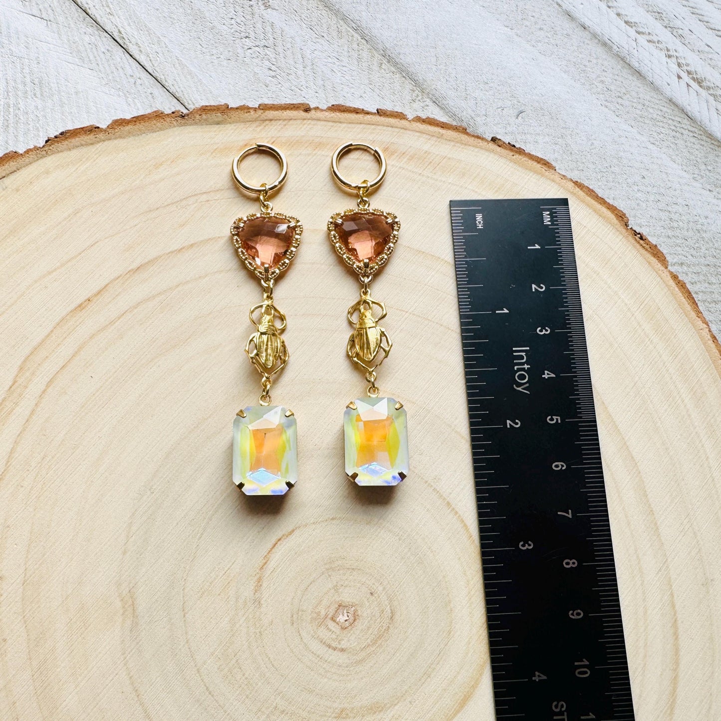 Heart Earrings Gold, Beetle Earrings, Boho Hippie Jewely, Huggie Hoops, Coquette Jewelry, Galentine’s Gift for Friends, Whimsical Gifts