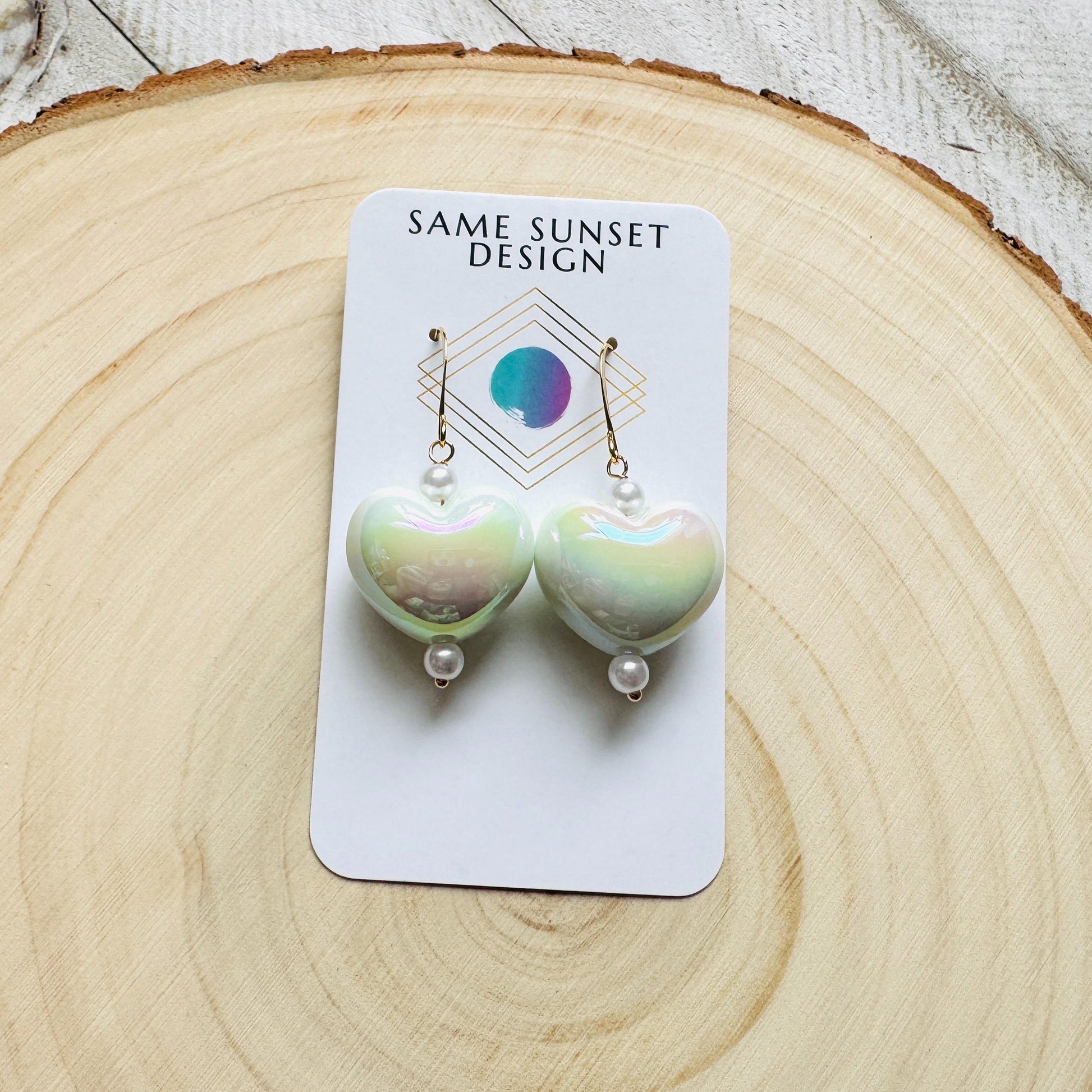 Heart Earrings, Boho Hippie Jewelry, Coquette Earrings Dangle, Pastel Goth, Galentine’s Gift for Friends, Valentines Gift for Her Jewelry